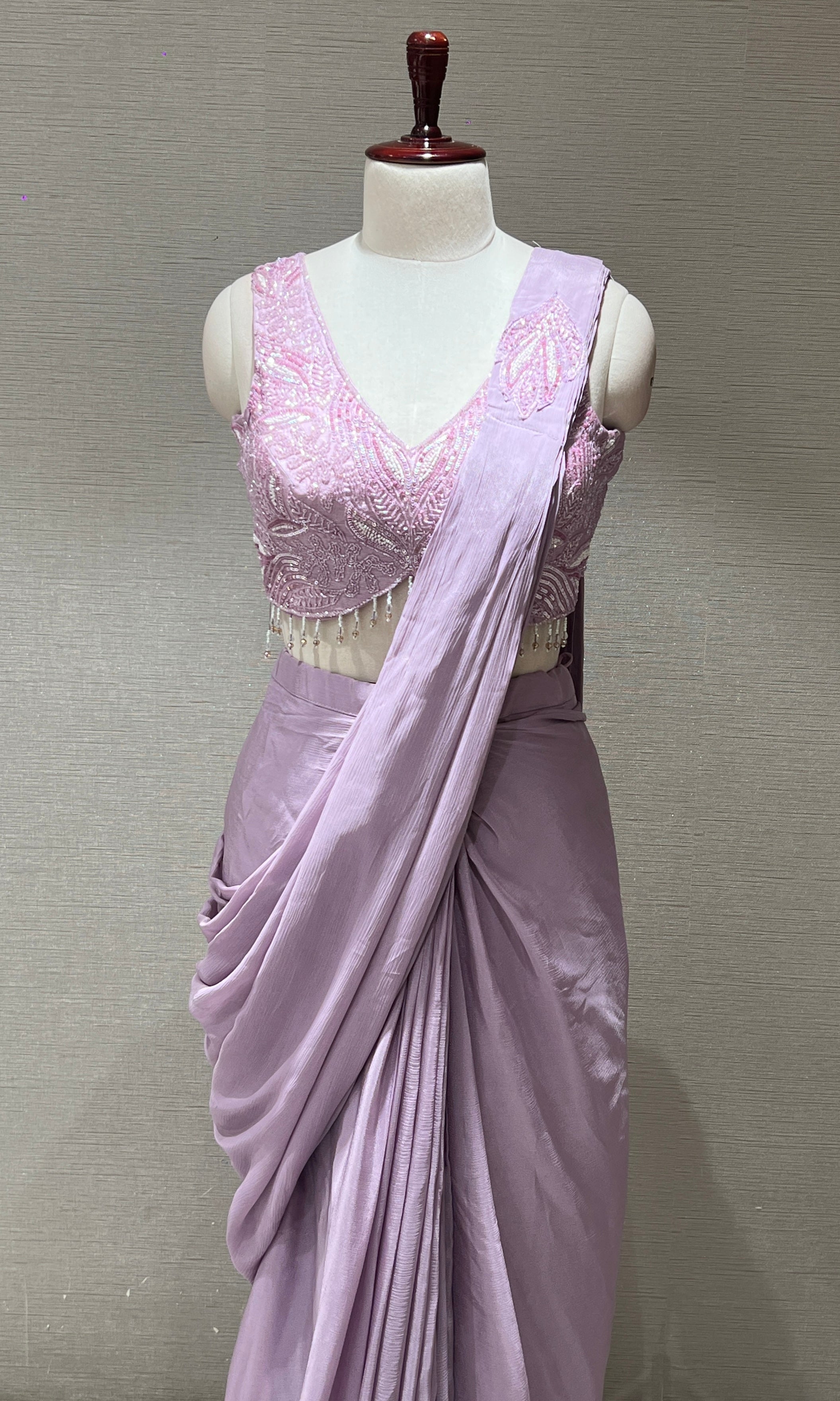 Lilac one minute saree