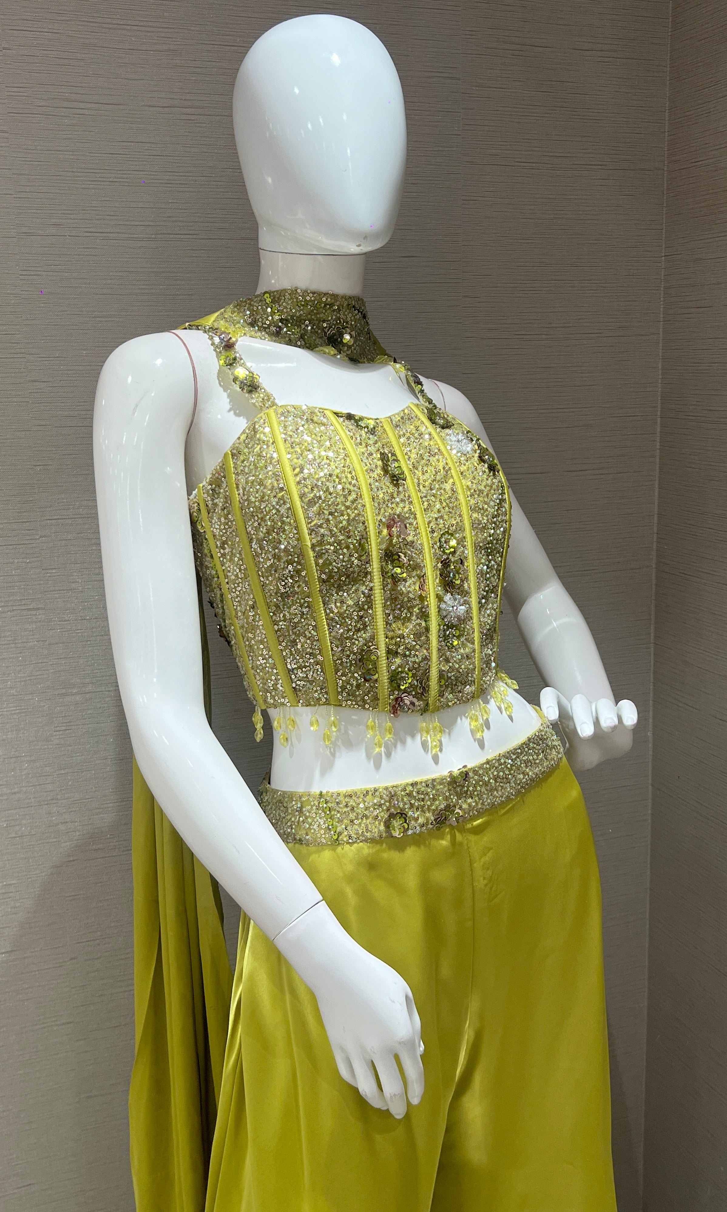 Light Green palazzo with corset blouse