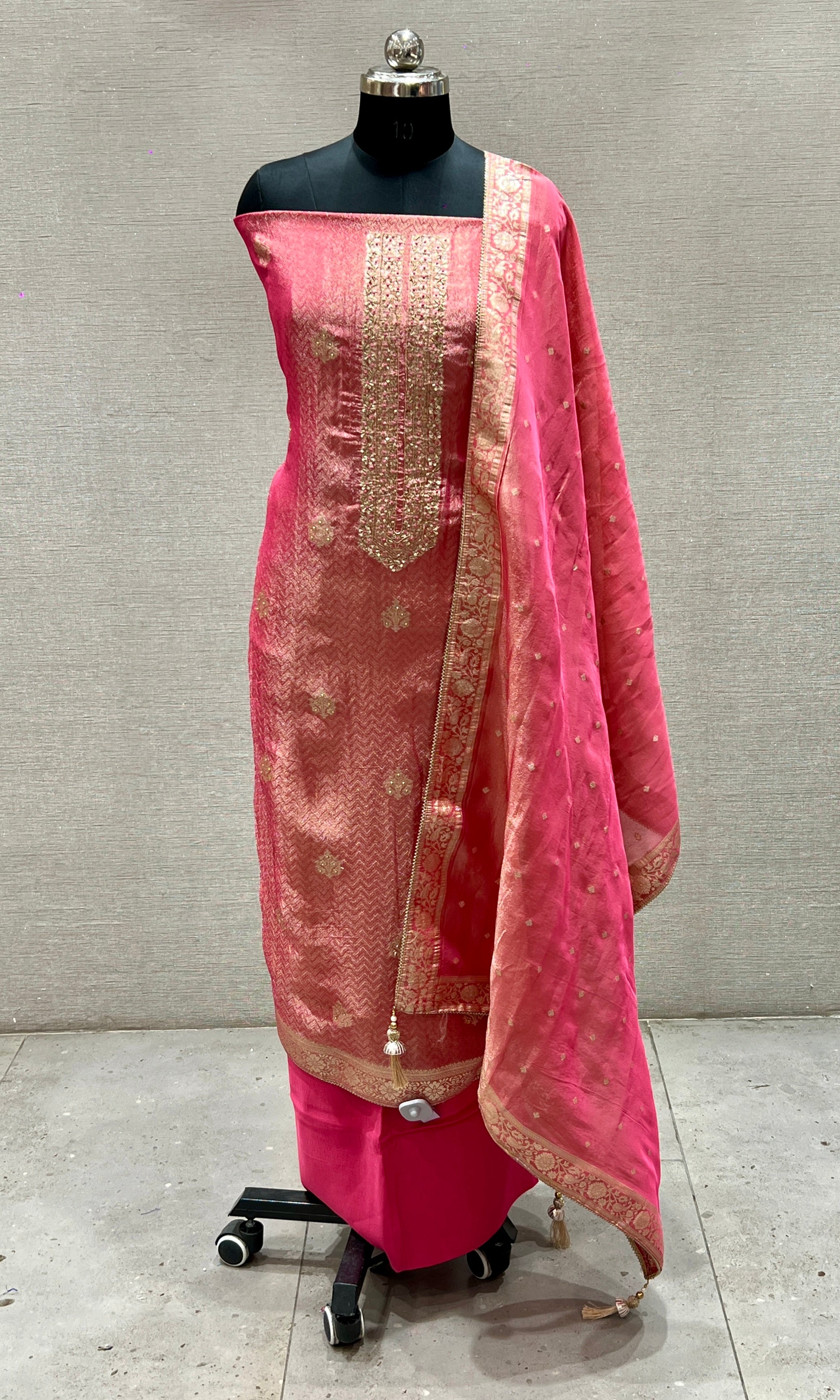 Pink dress material