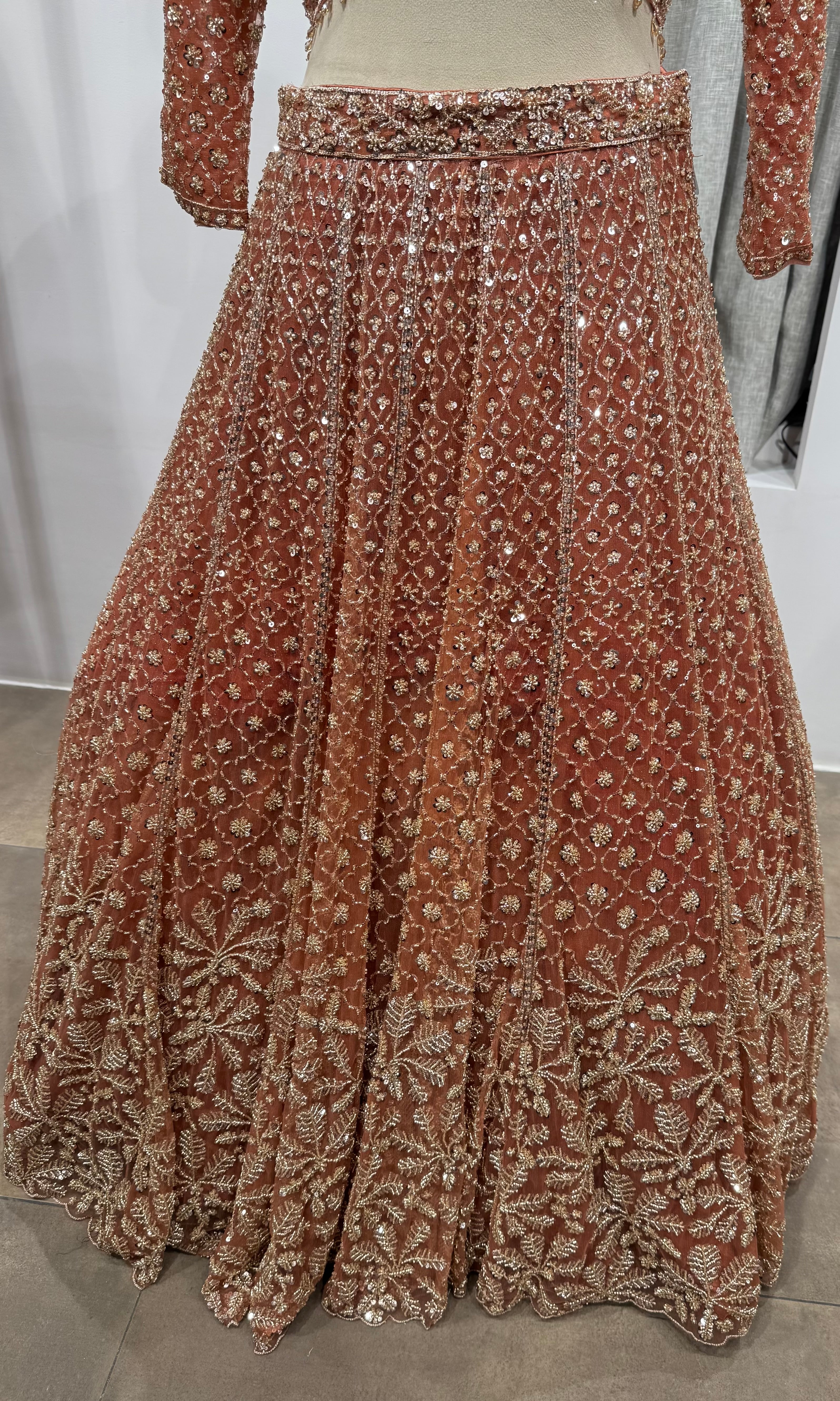 Rust Orange Georgette Lehenga set