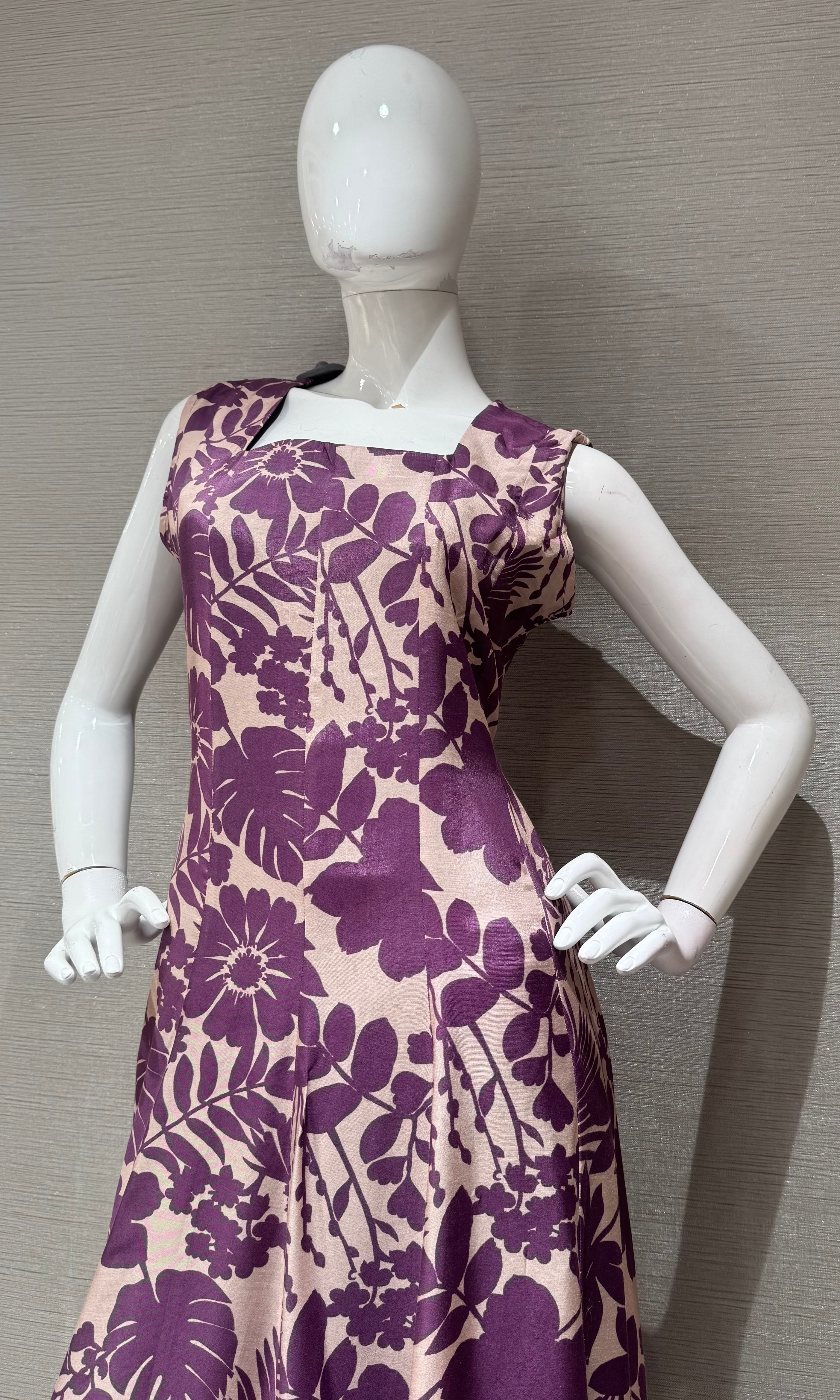 Purple Floral Print Flower frock