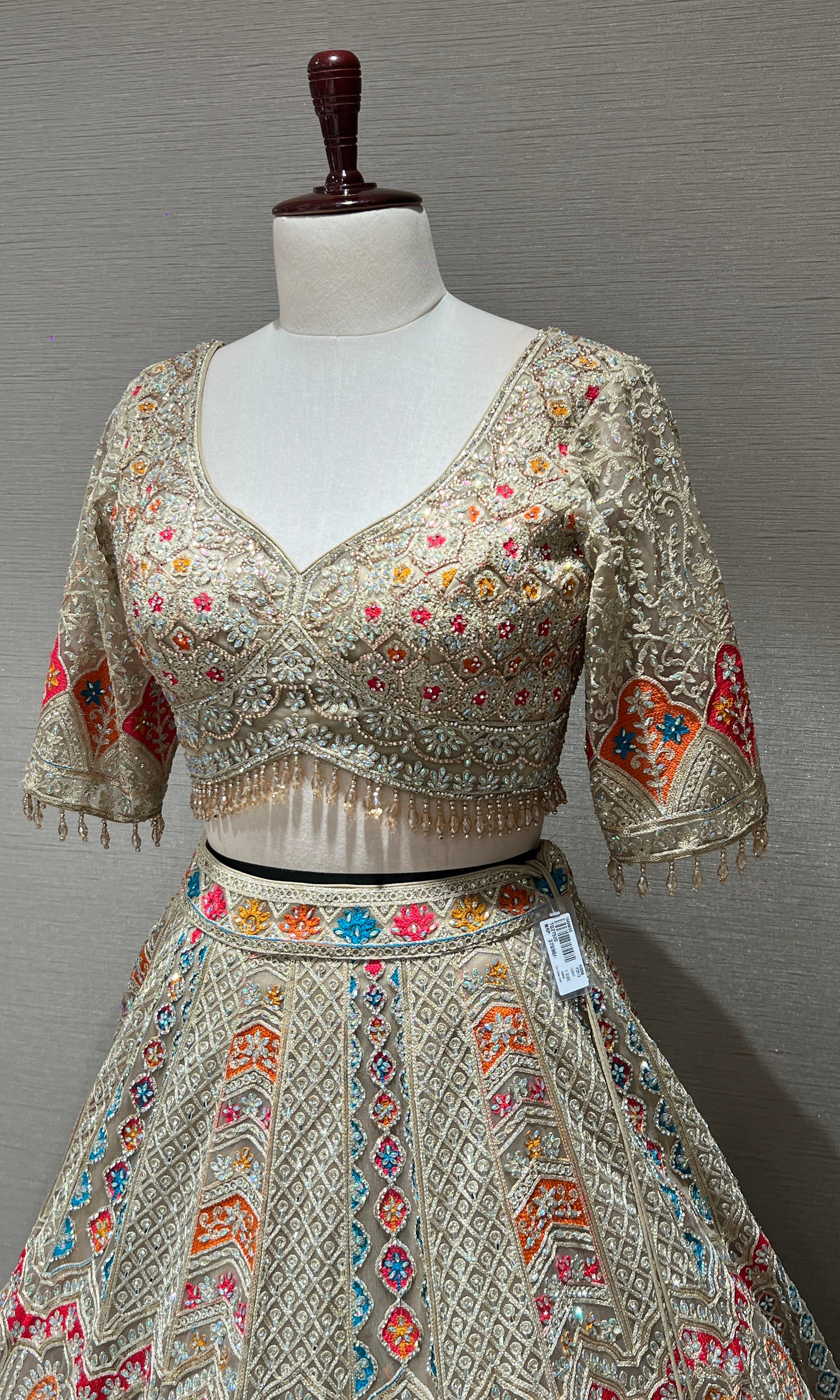 Chikoo Lehenga with Multi Color intricate embroidery