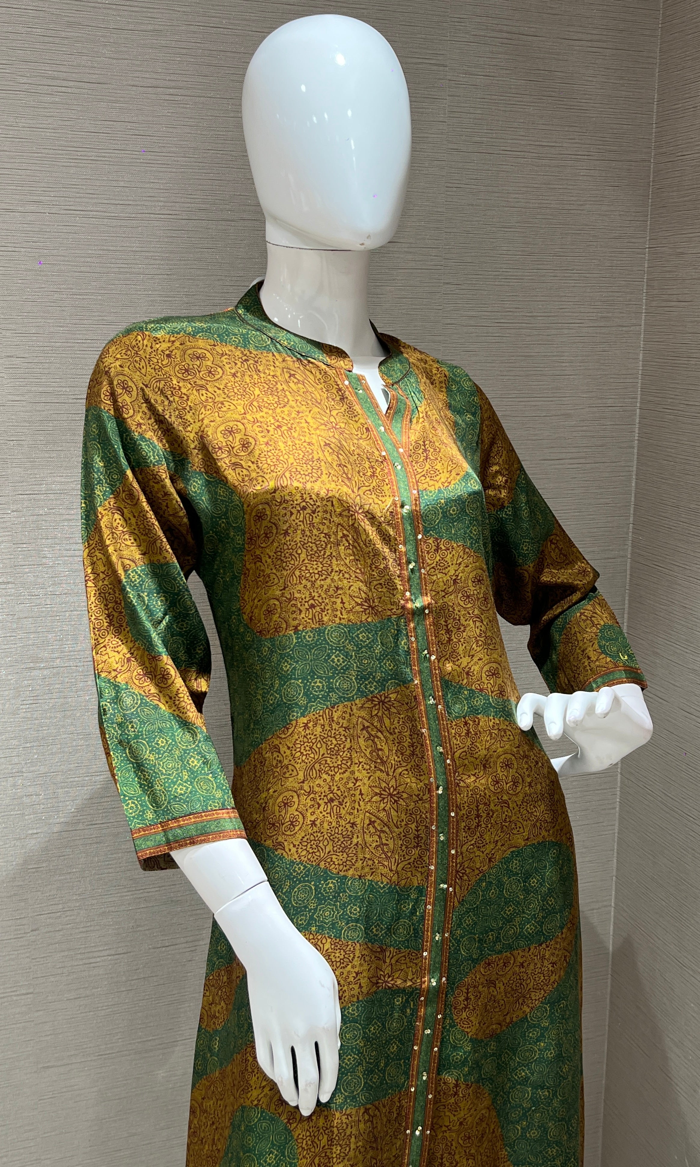 green Kurti top with bottom