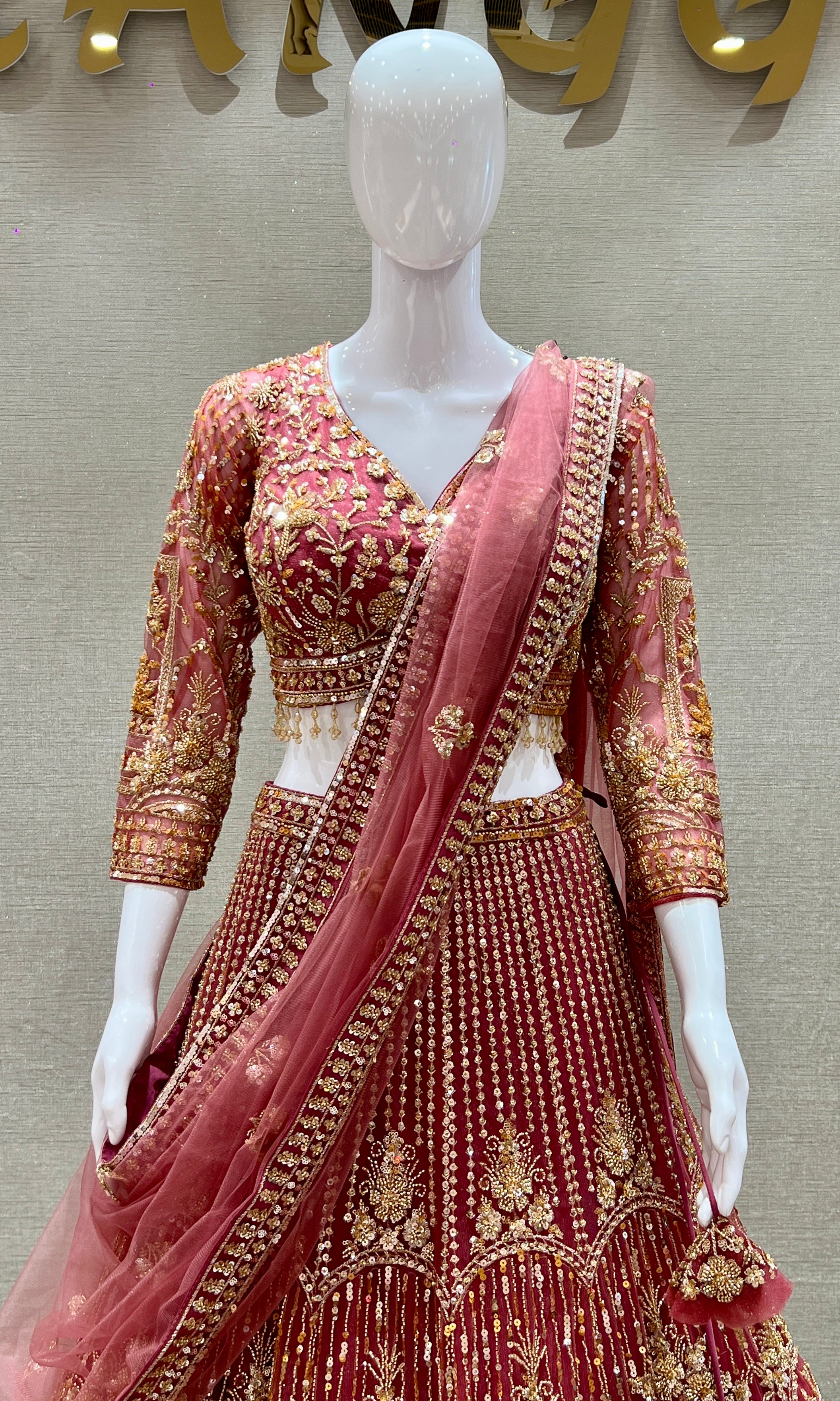 Onion pink Lehenga