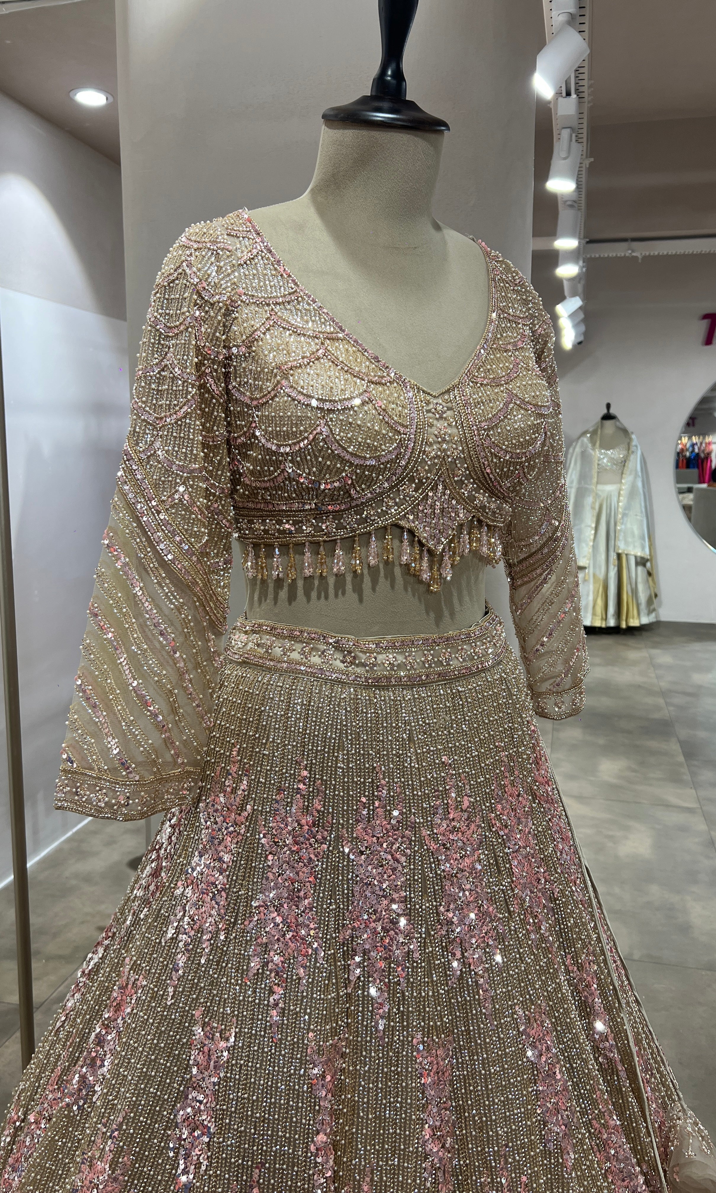 PINK INTRICATE EMBROIDERY LEHENGA