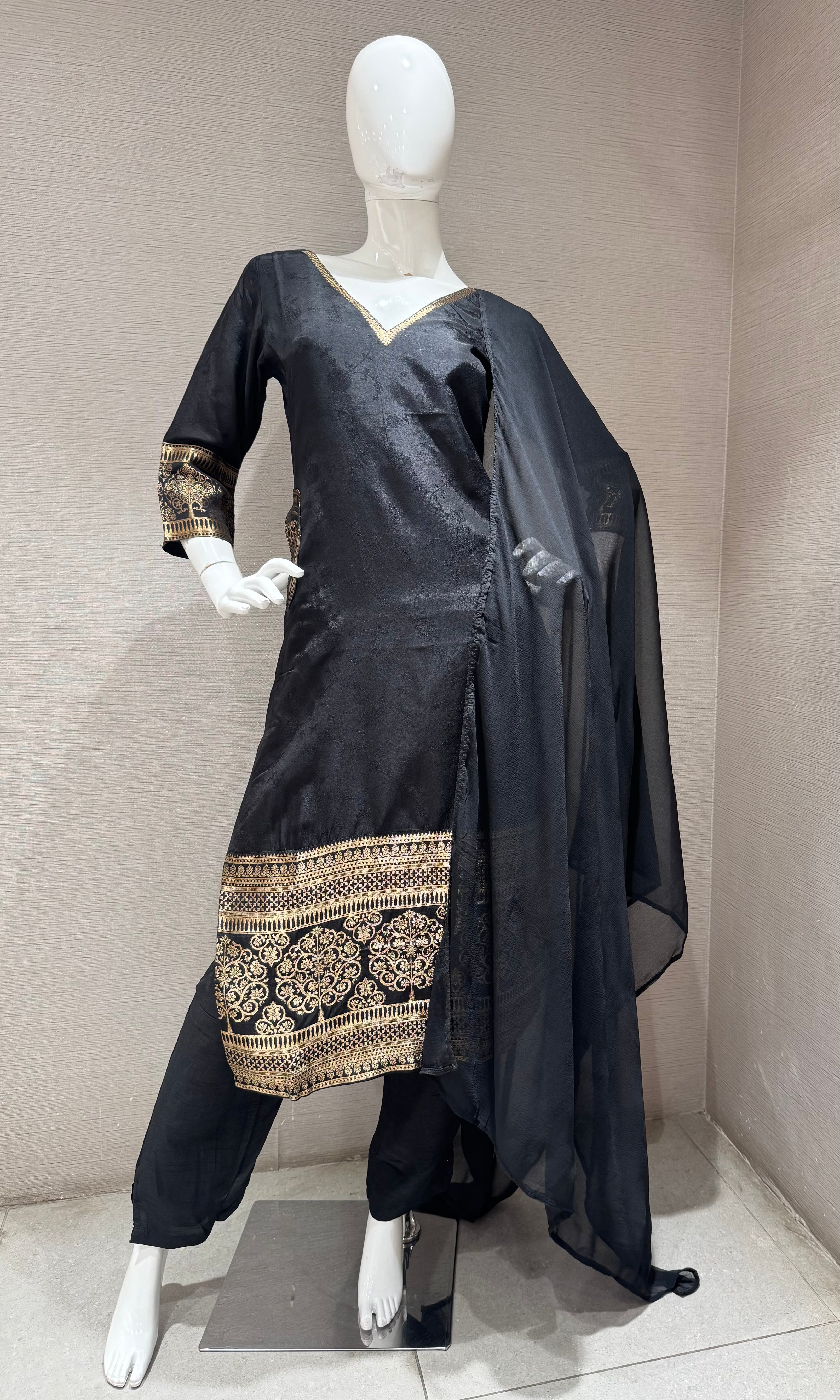 Classic Black & Gold Salwar Kurta set