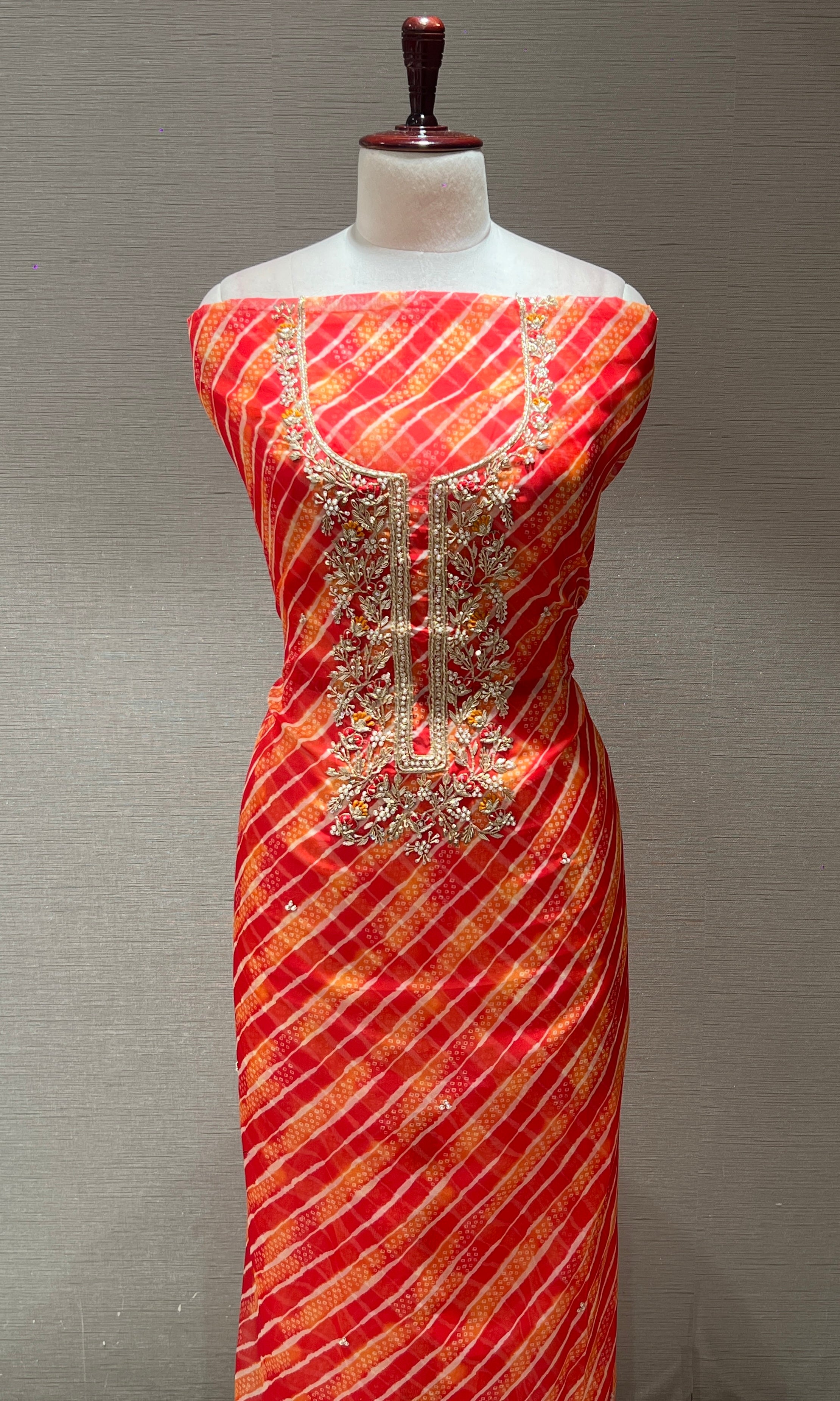 Orange dress material (party wear)