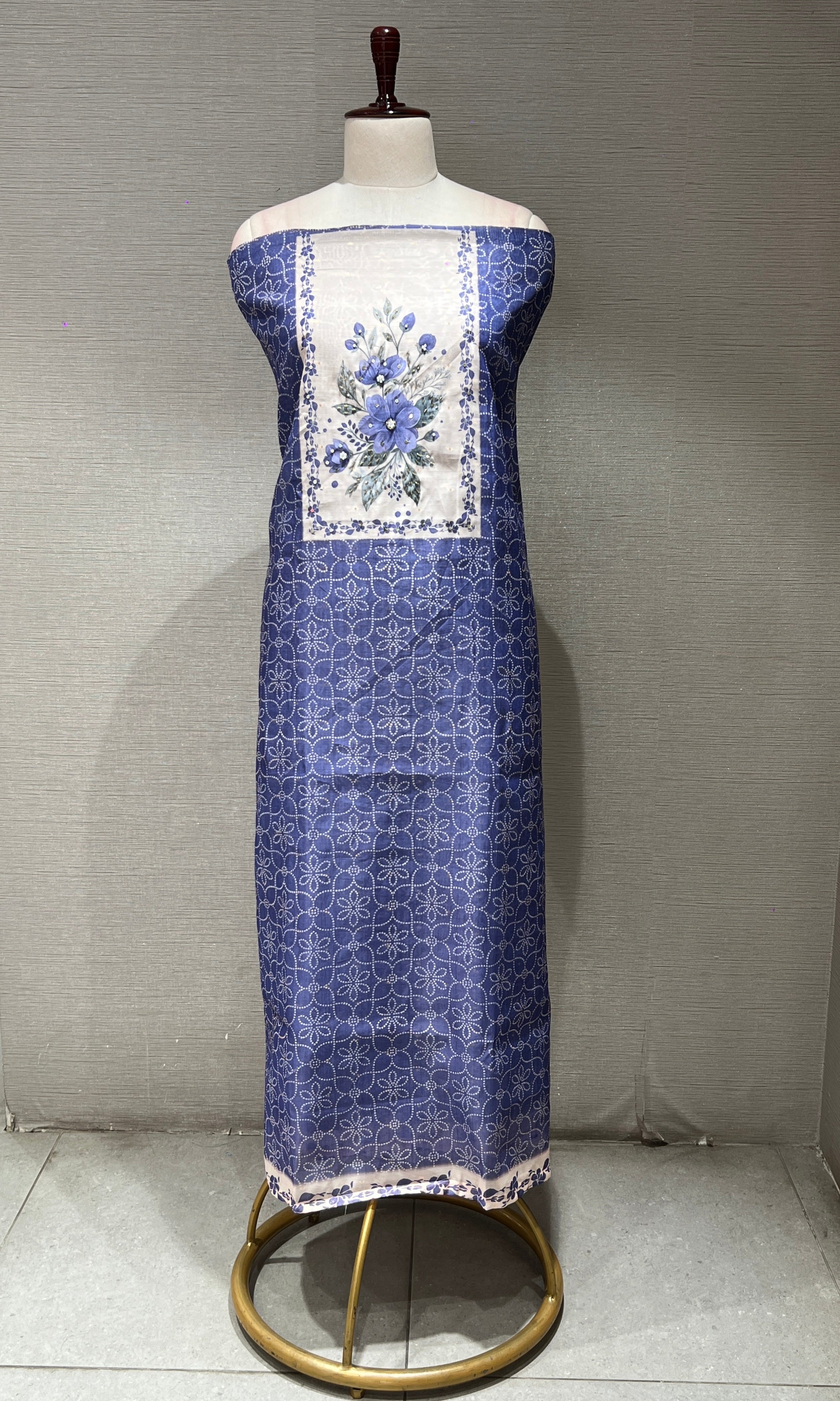 Purple FLORAL dress material