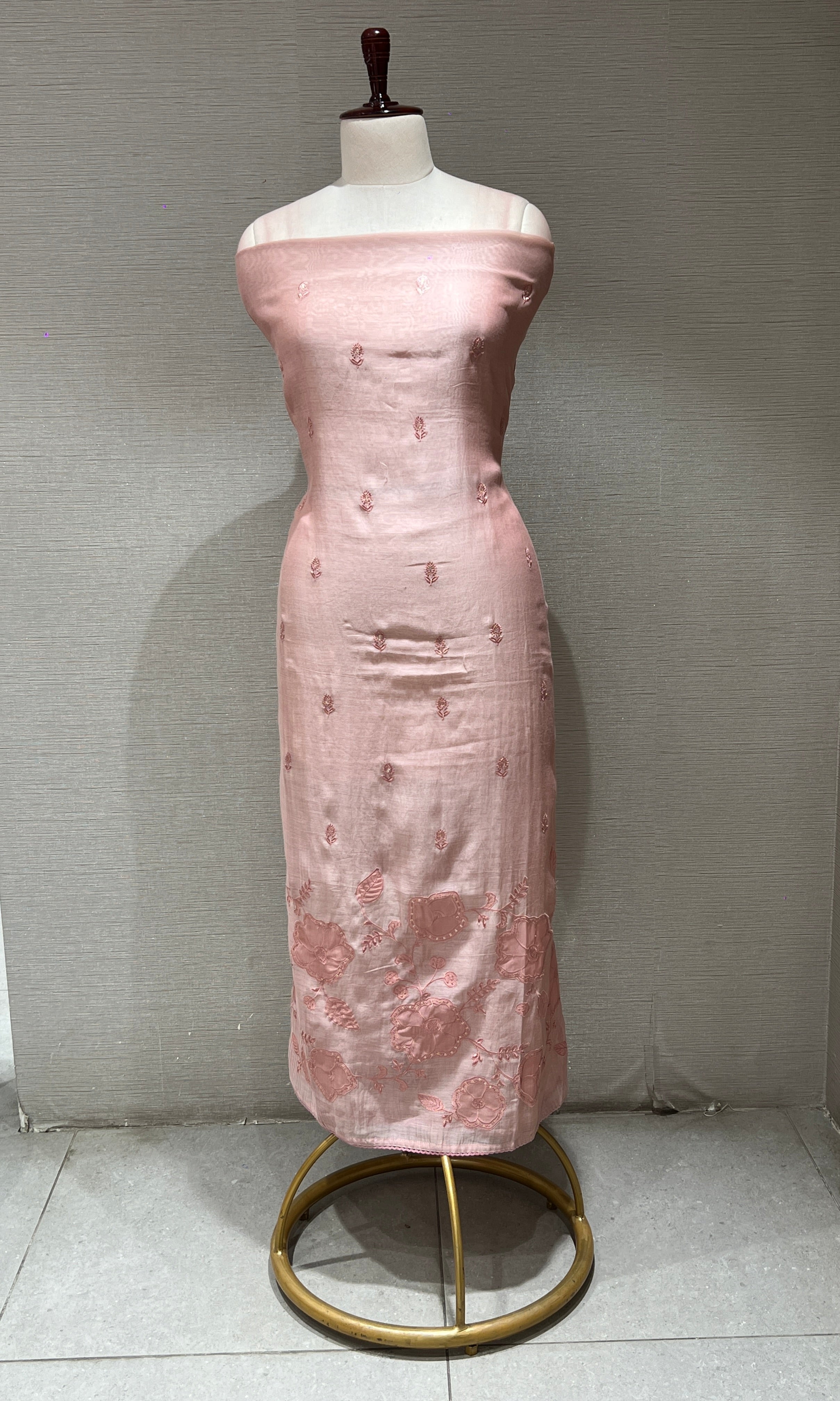 Peach dress material