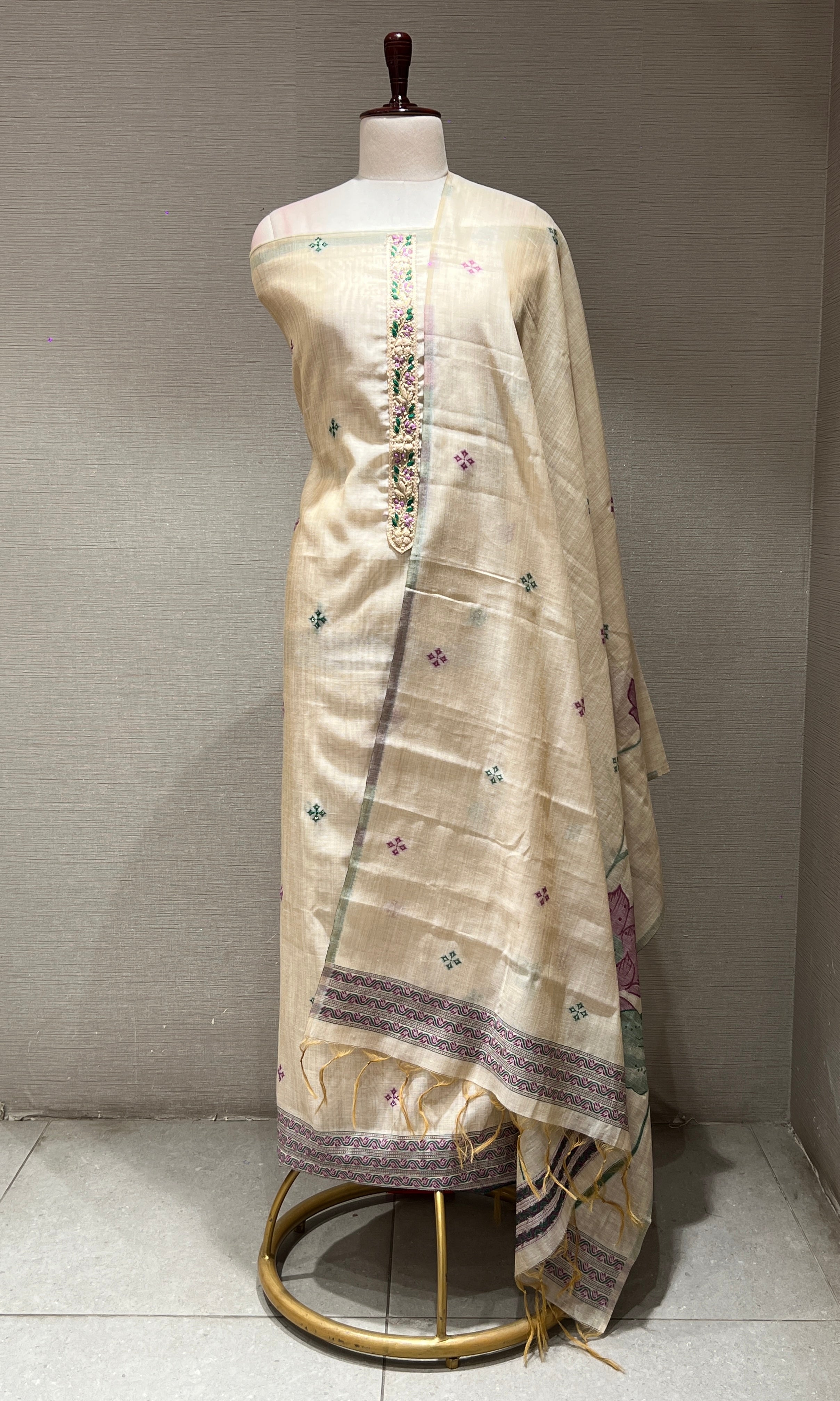 CREAM DRESS MATERIAL