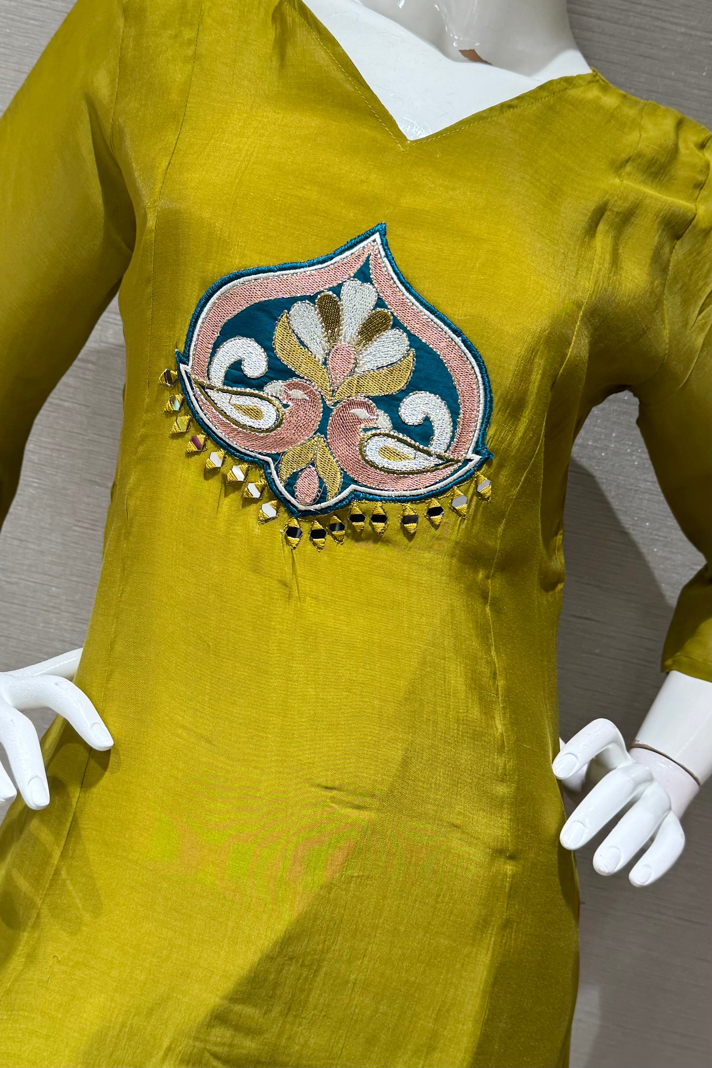 Green Kurta Set with Ethnic Dupatta