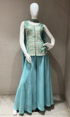 Light blue palazzo with corset BLOUSE