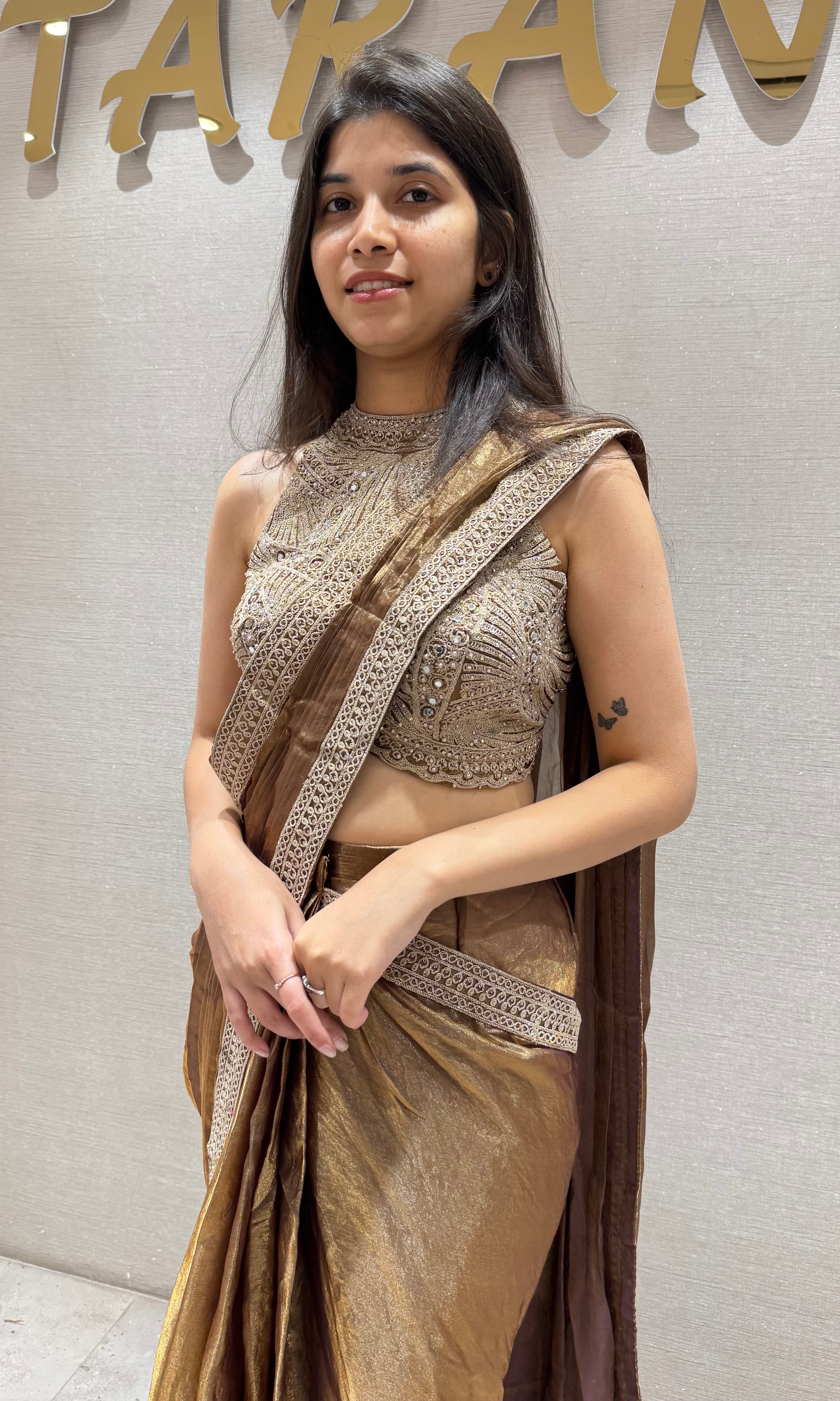 Brown Antique Shimmer SAREE