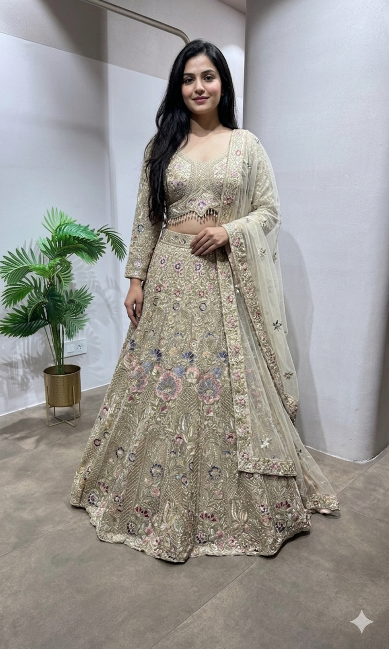 beagh gold bridal lehenga choli