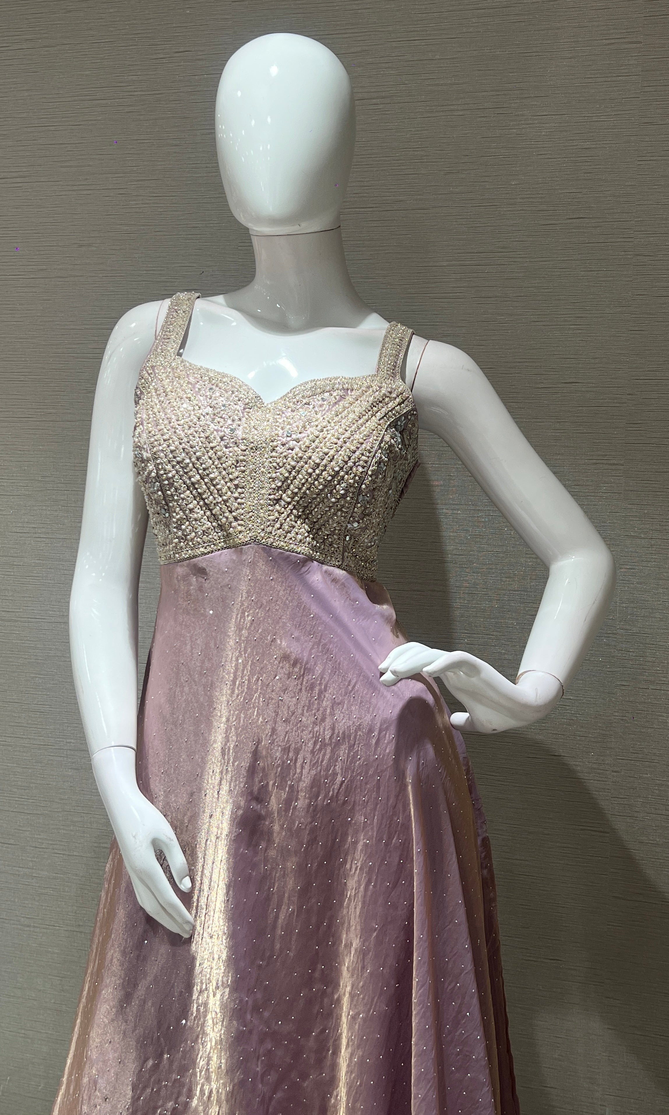 Lilac EMBROIDERED Anarkali WITH PALAZZO PANTS