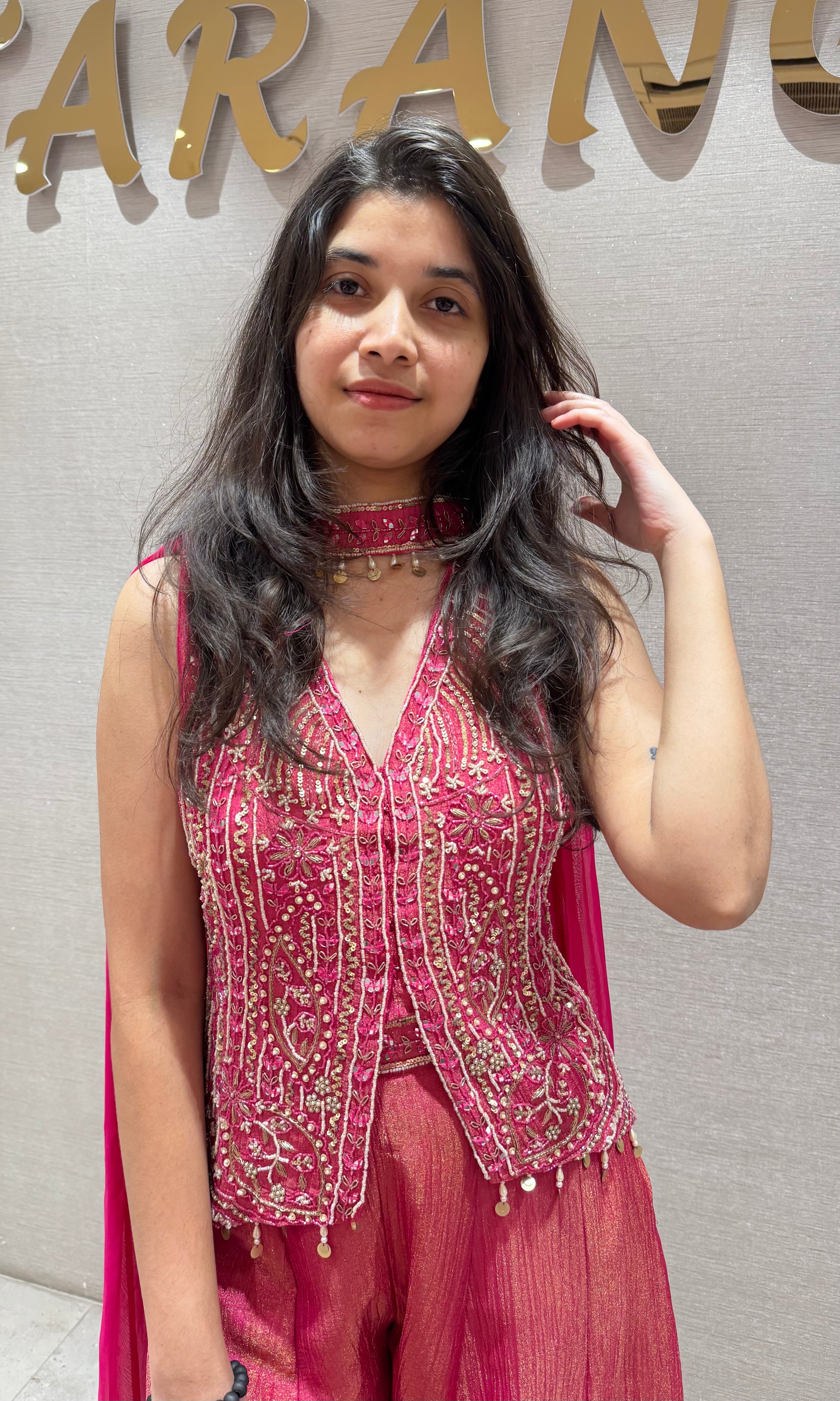 rani pink embellished palazzo set