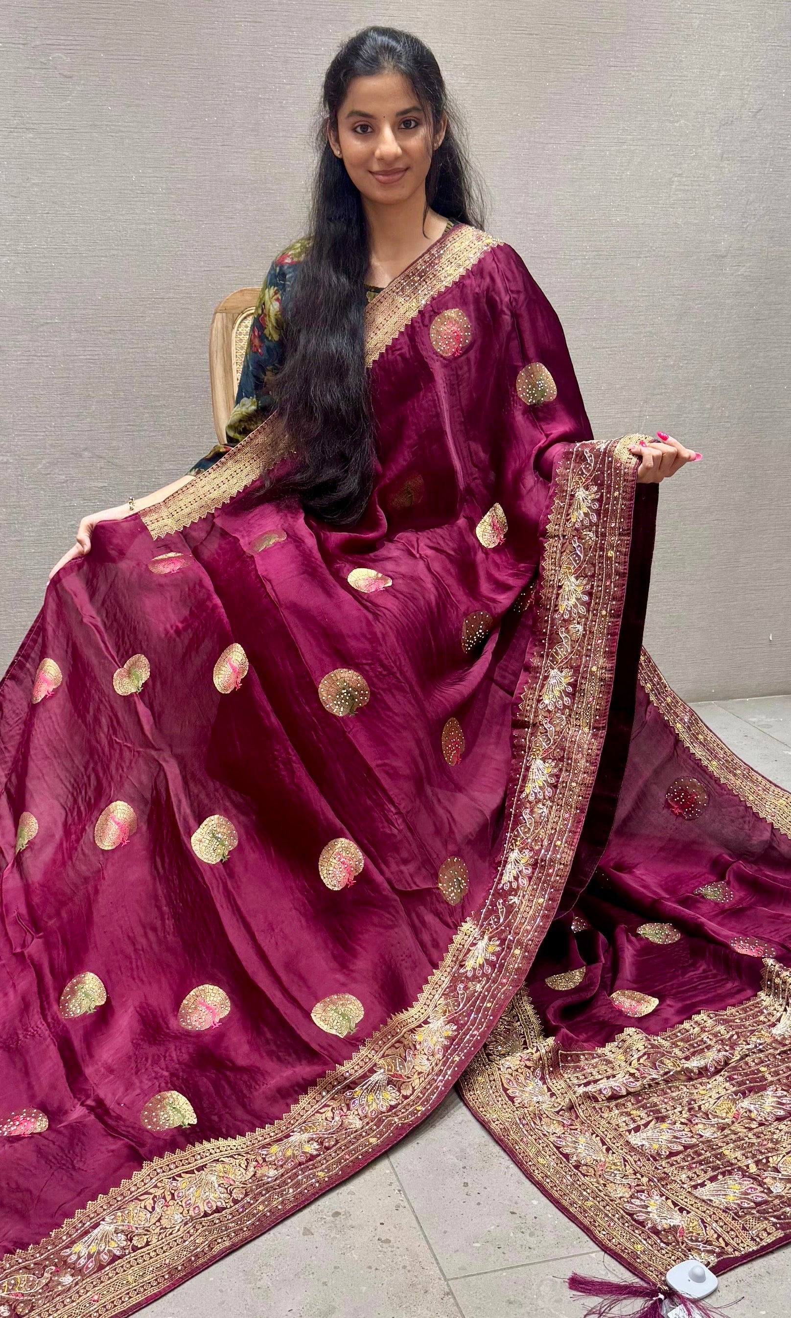 Wine saree