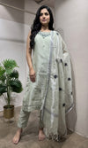 Pista green Pastel Tissue Silk kurta set