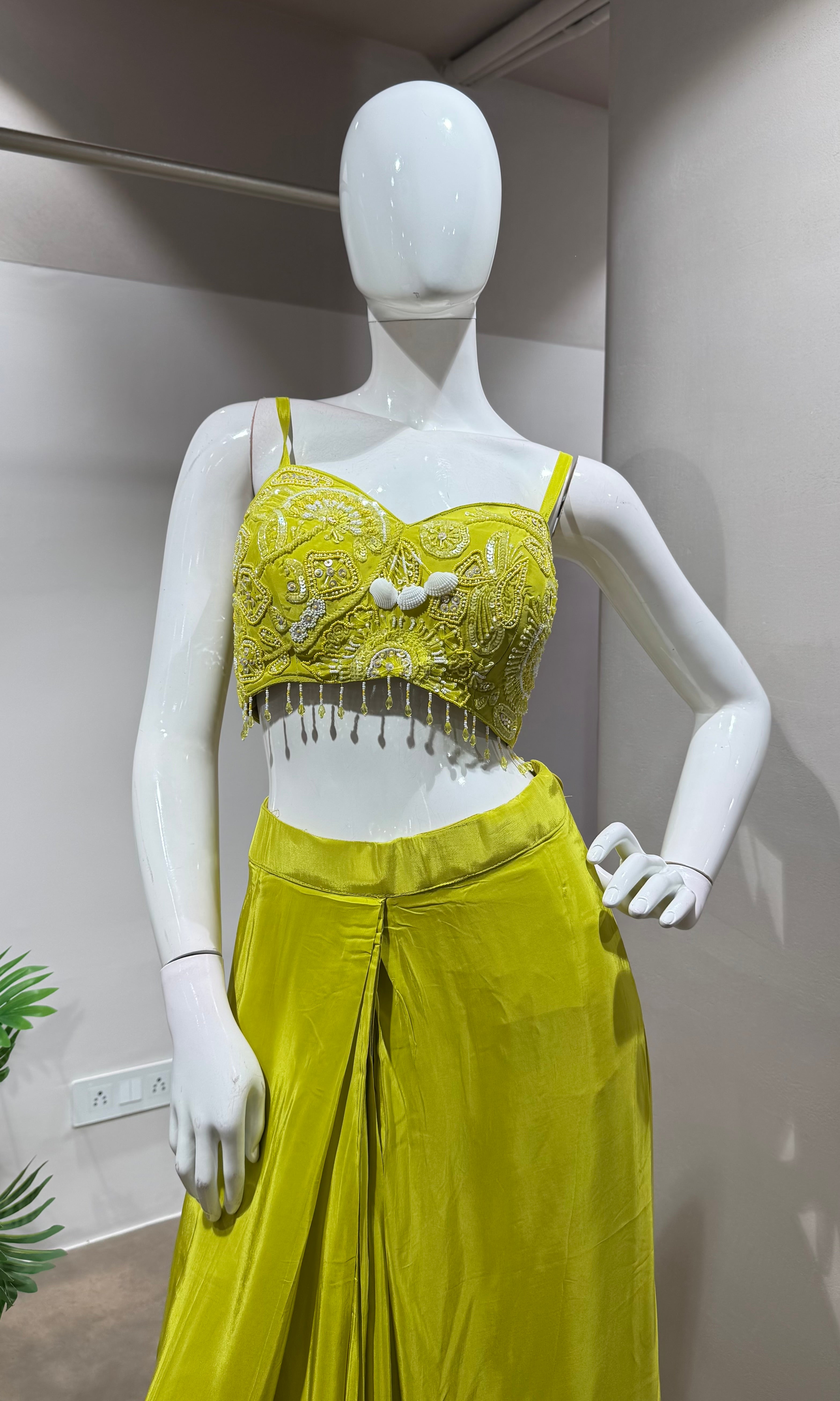 LIRIL DRAPE SKIRT WITH CROP JACKET