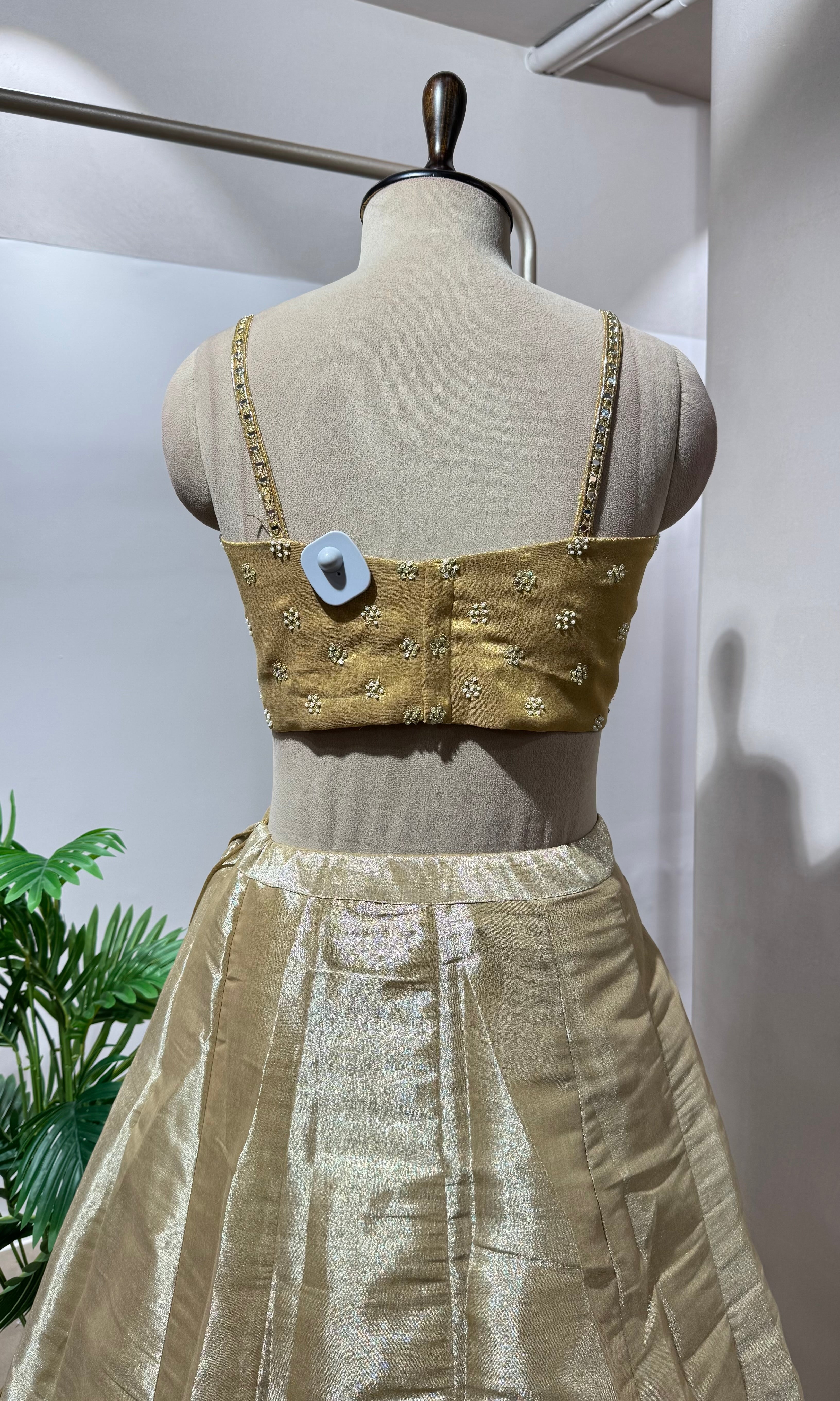 GOLDEN LEHENGA WITH CORSET BLOUSE
