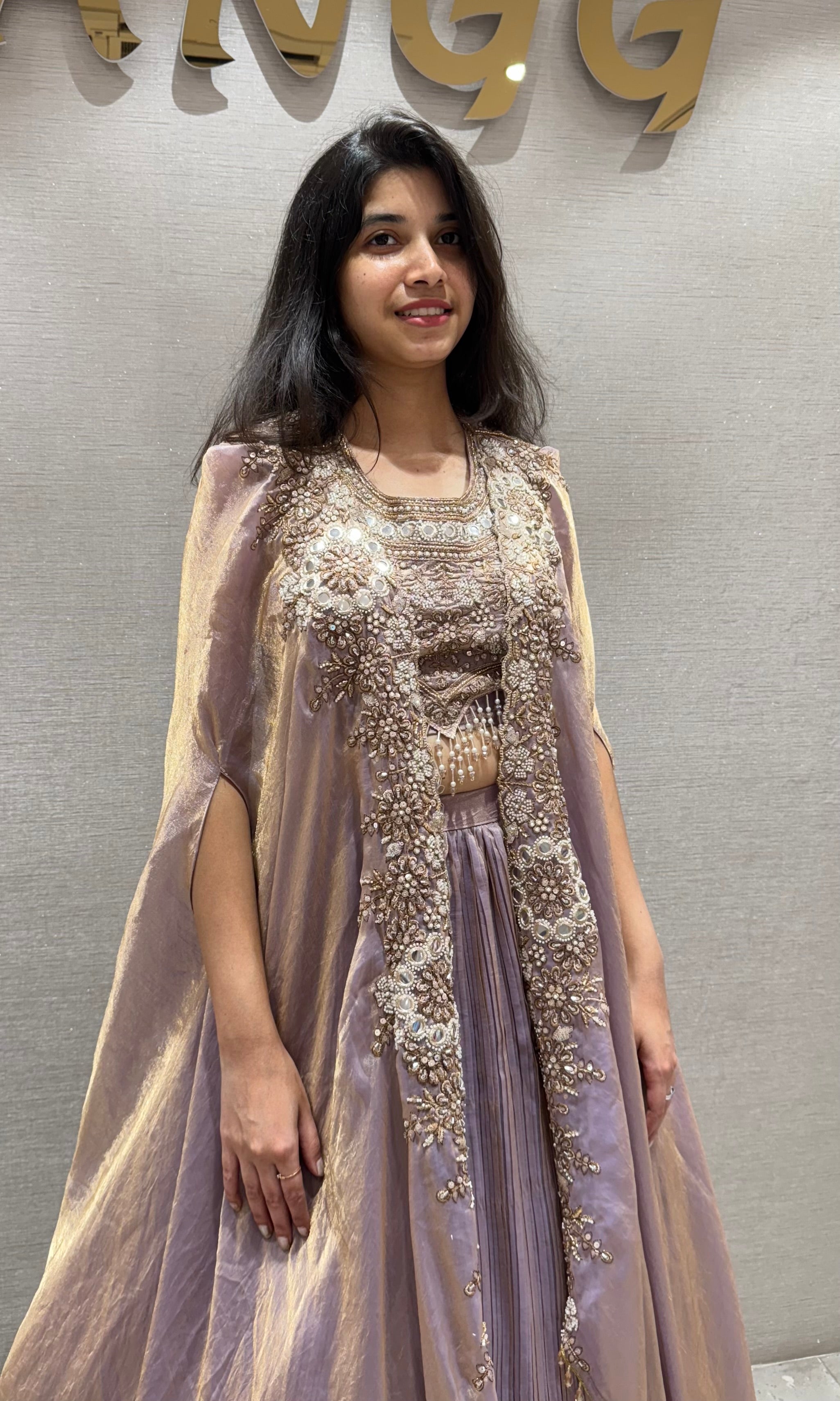 Onion pink GOLD EMBROIDERED LEHENGA