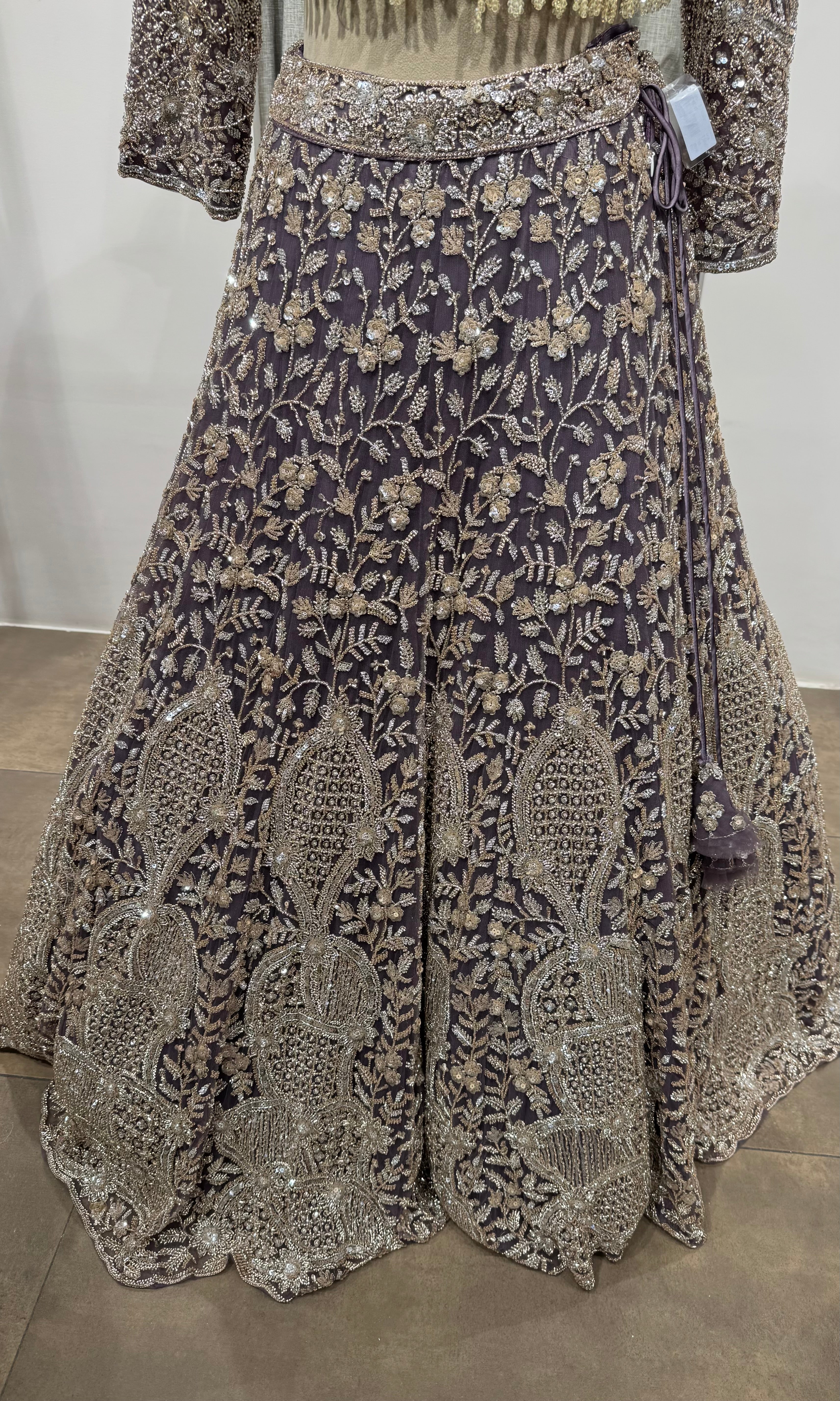 Light Purple Sequin Embellished Bridal Lehenga