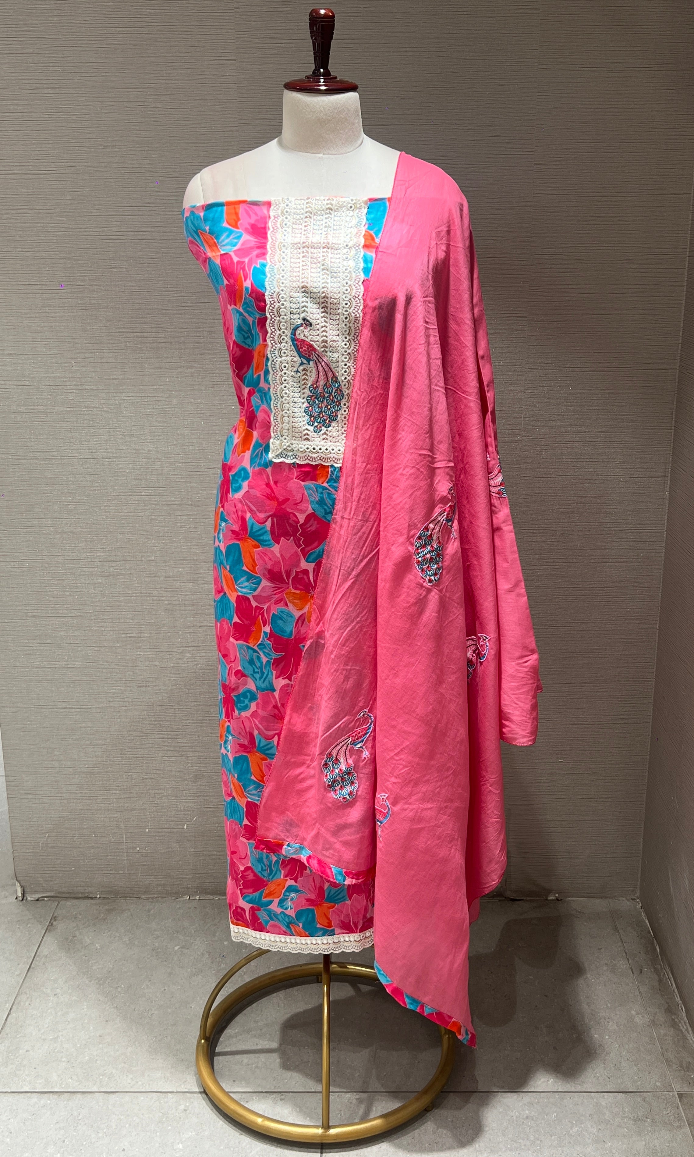 Pink dress material