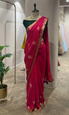 Rani pink FLORAL FANCY SAREE