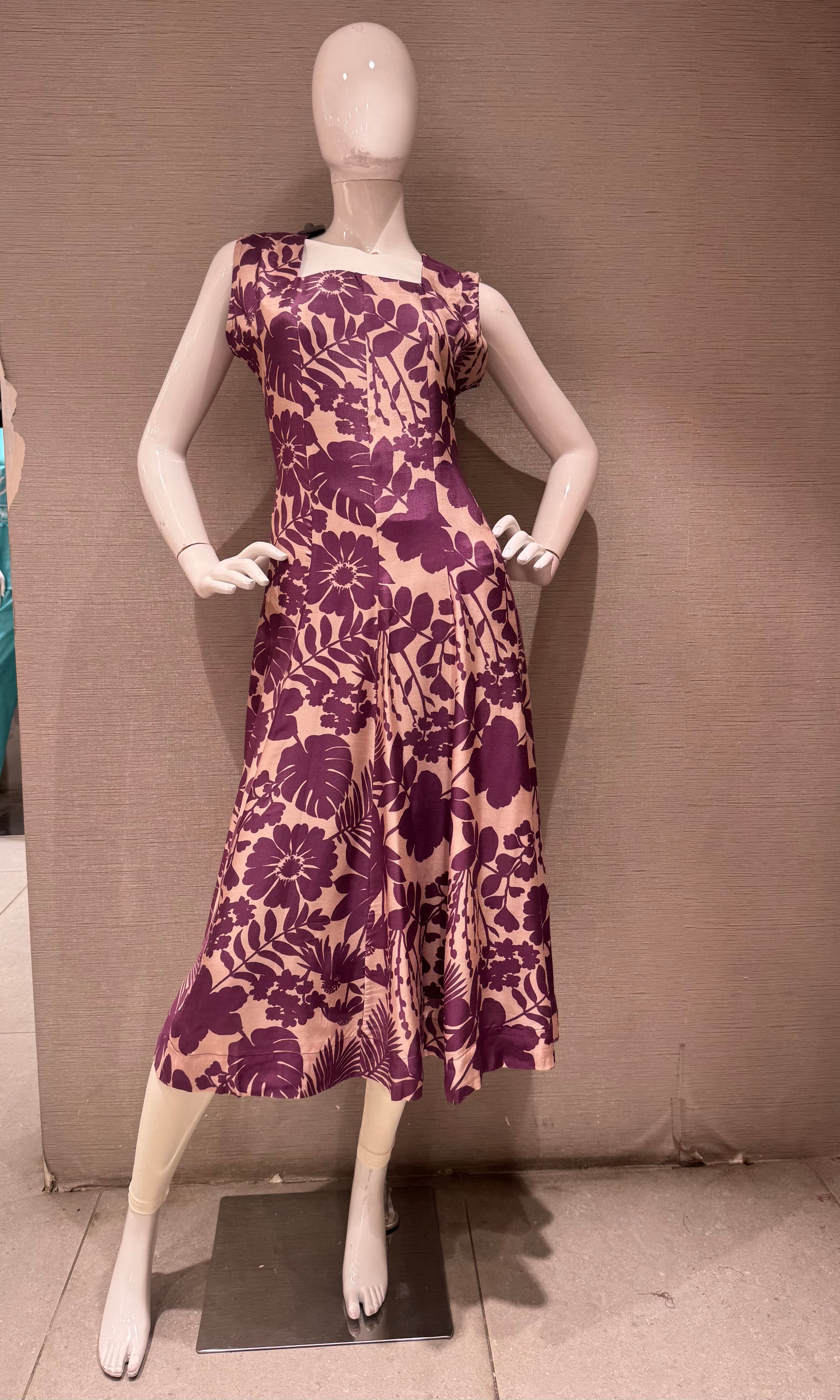 Purple Floral Print Flower frock