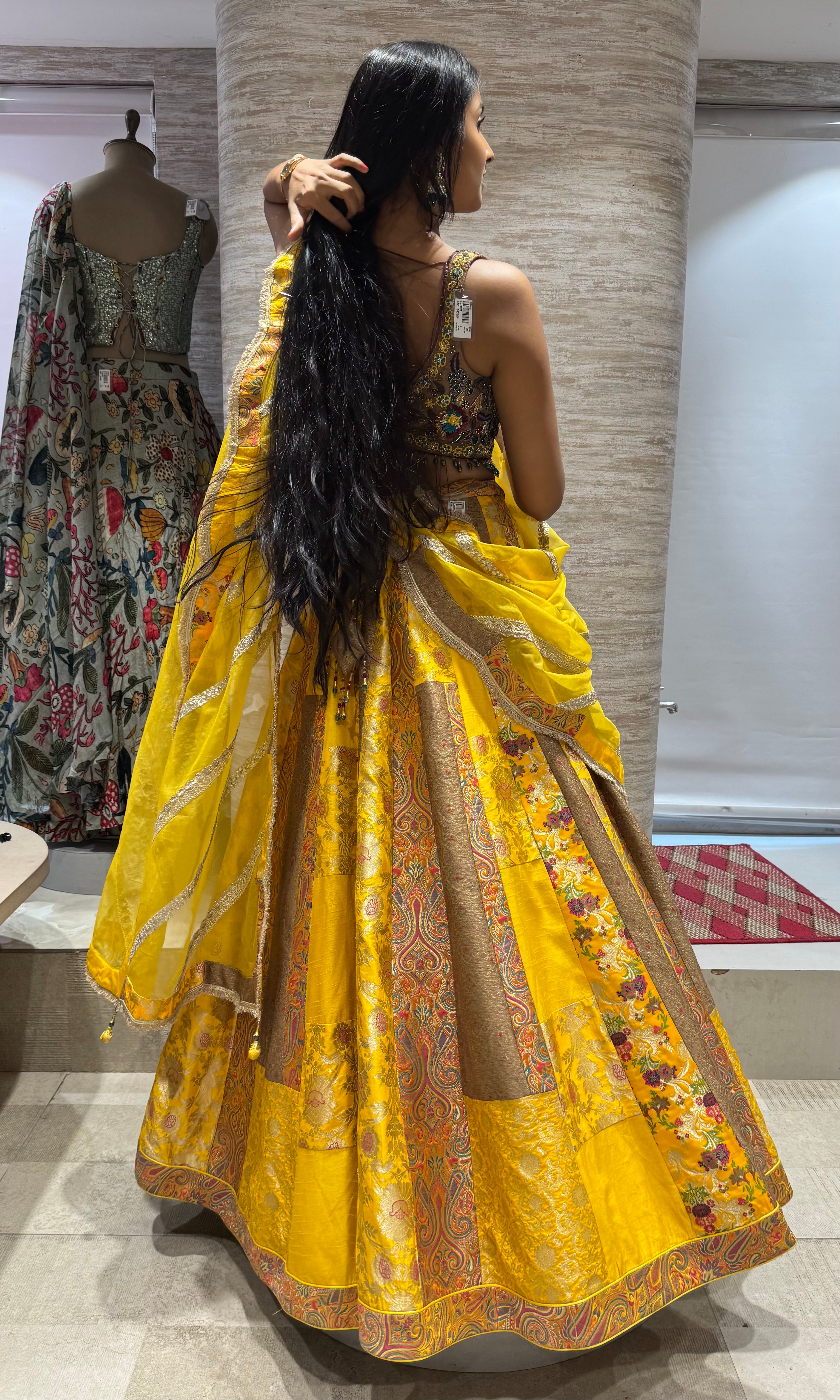 YELOW LEHENGA WITH ELEGANT CORSET BLOUSE