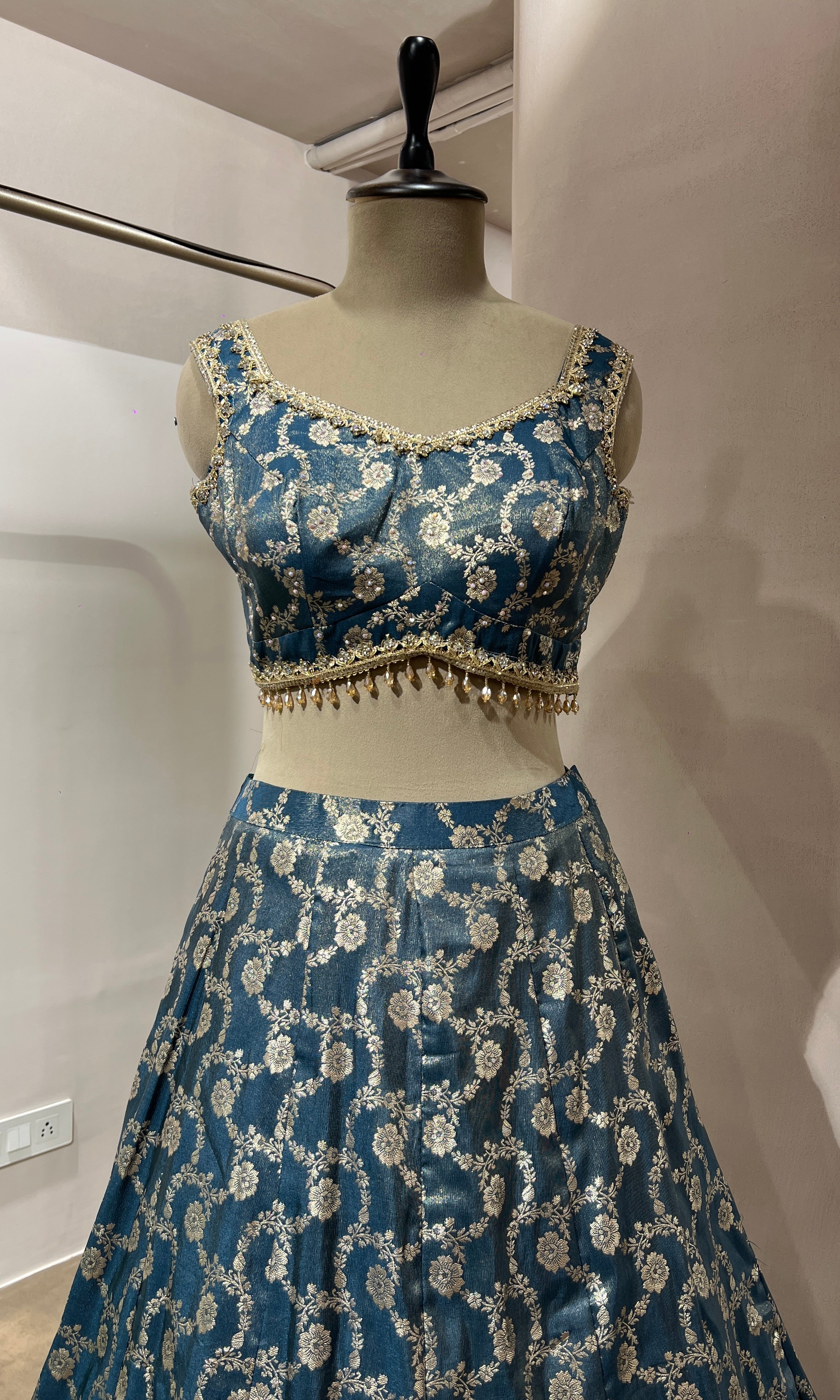 BLUE EMBROIDERED LEHENGA