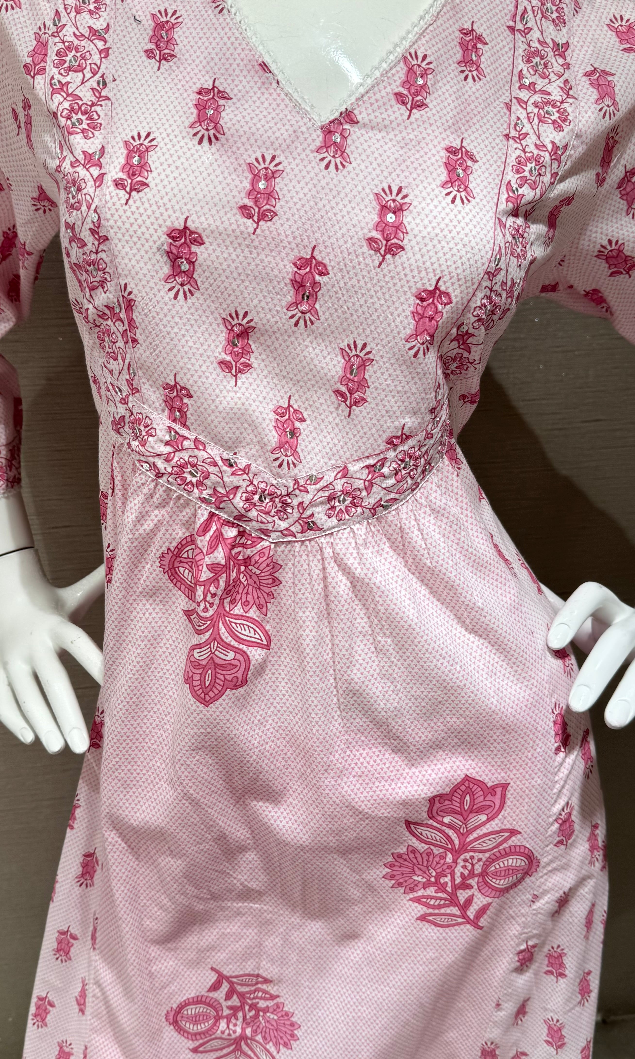 Pink Elegance Cotton Kurta Set
