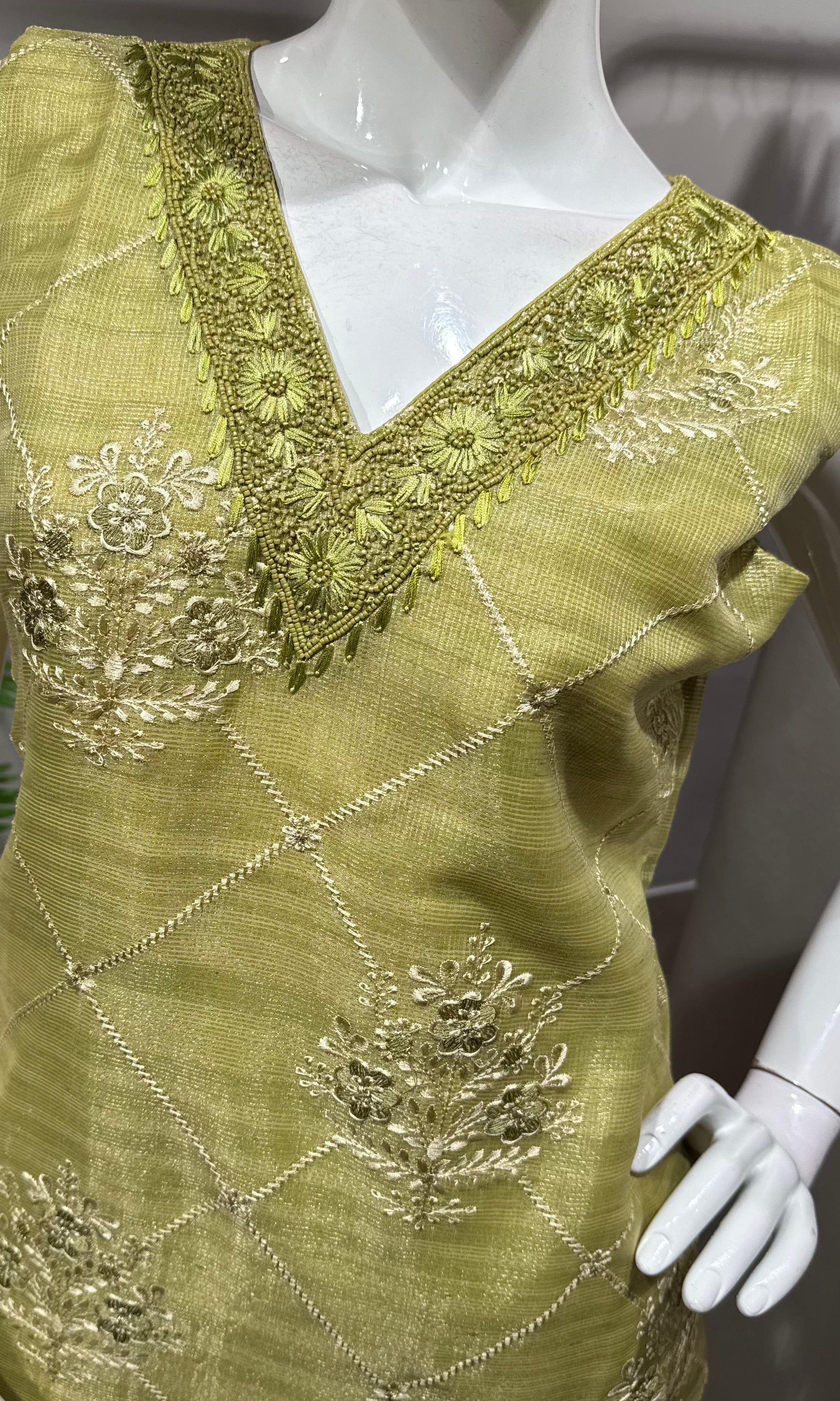 light Green Embroidered Kurta Set