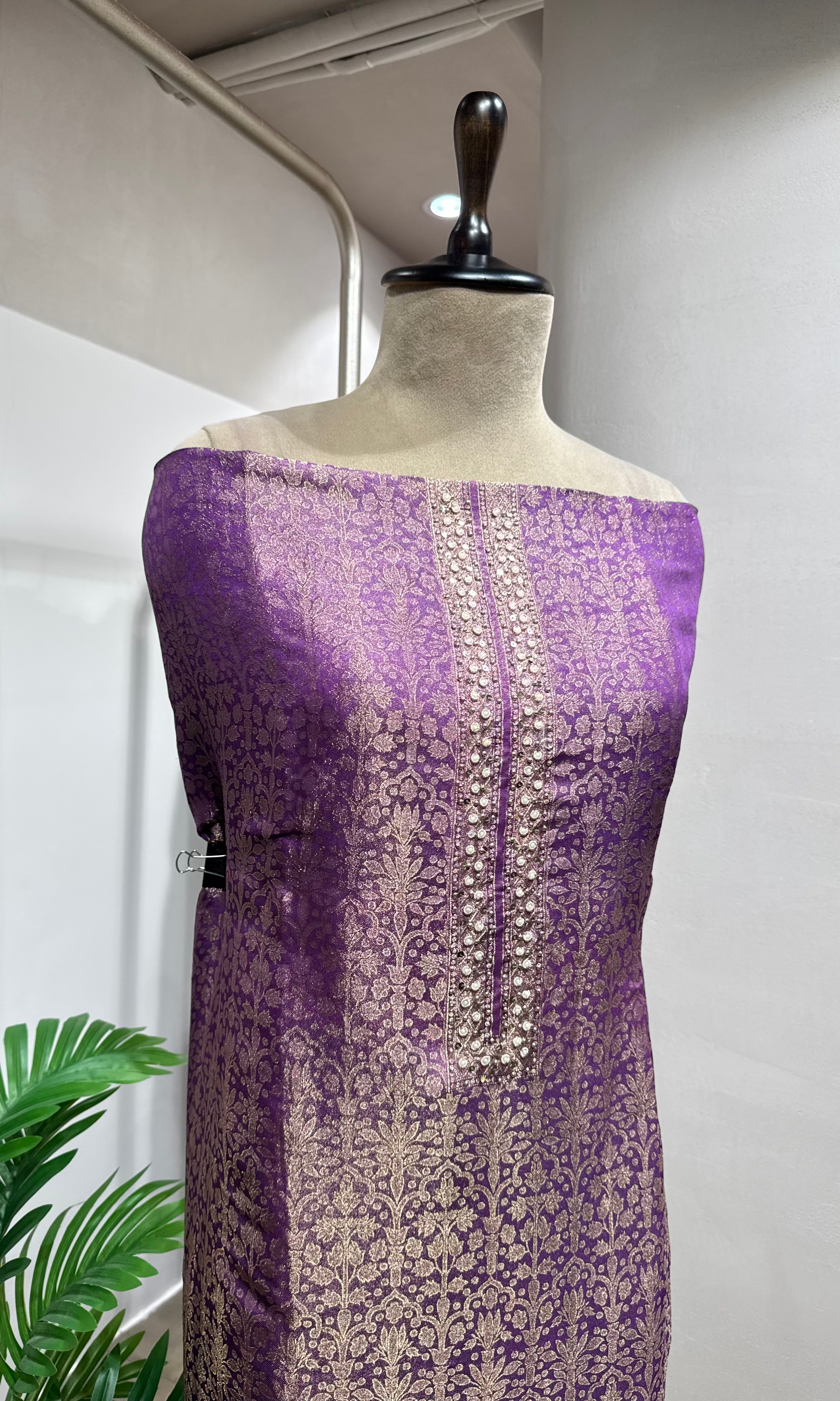Purple Banarasi Silk DRESS MATERIAL