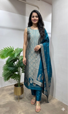 SEA Green Georgette DRESS MATERIAL