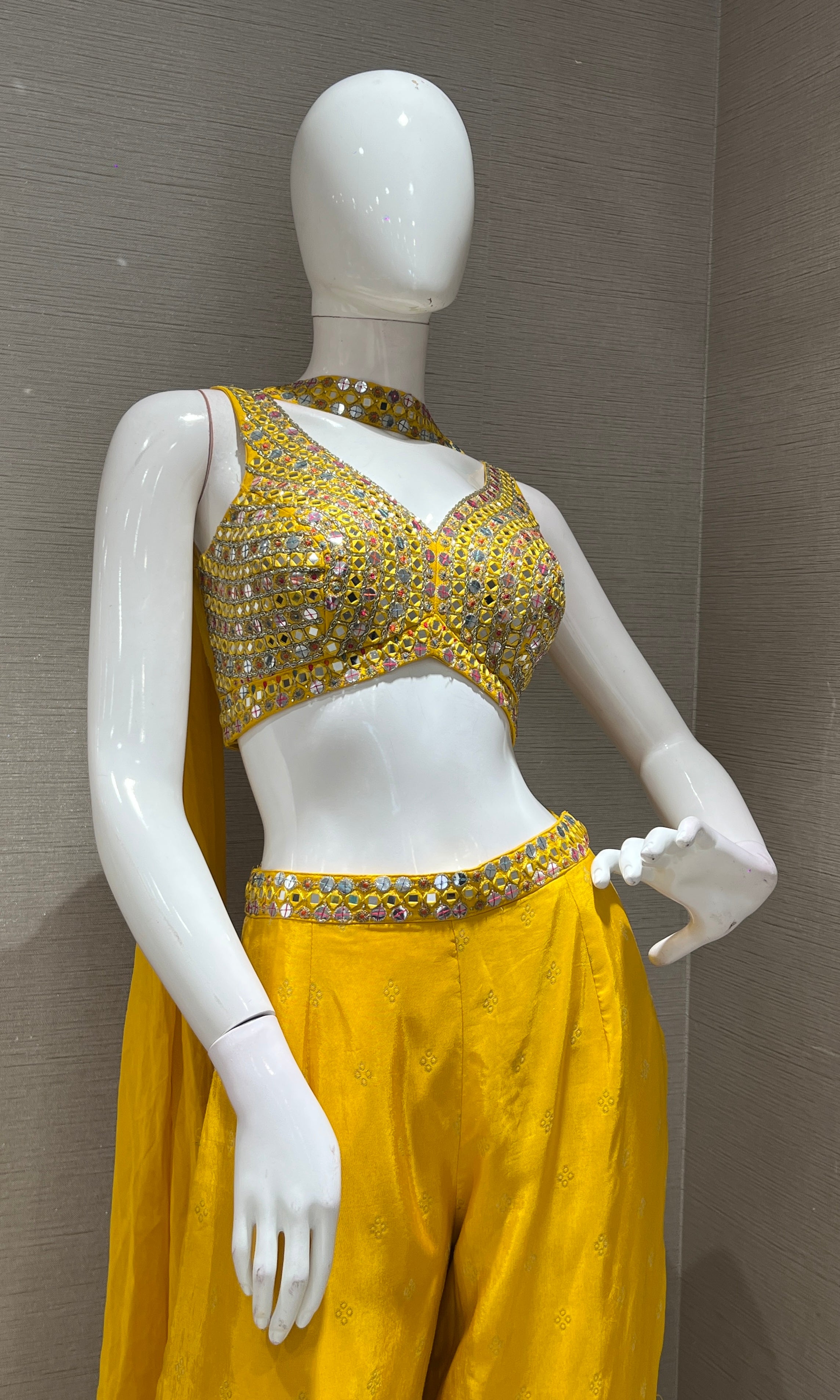 Yellow ETHNIC palazzo SET