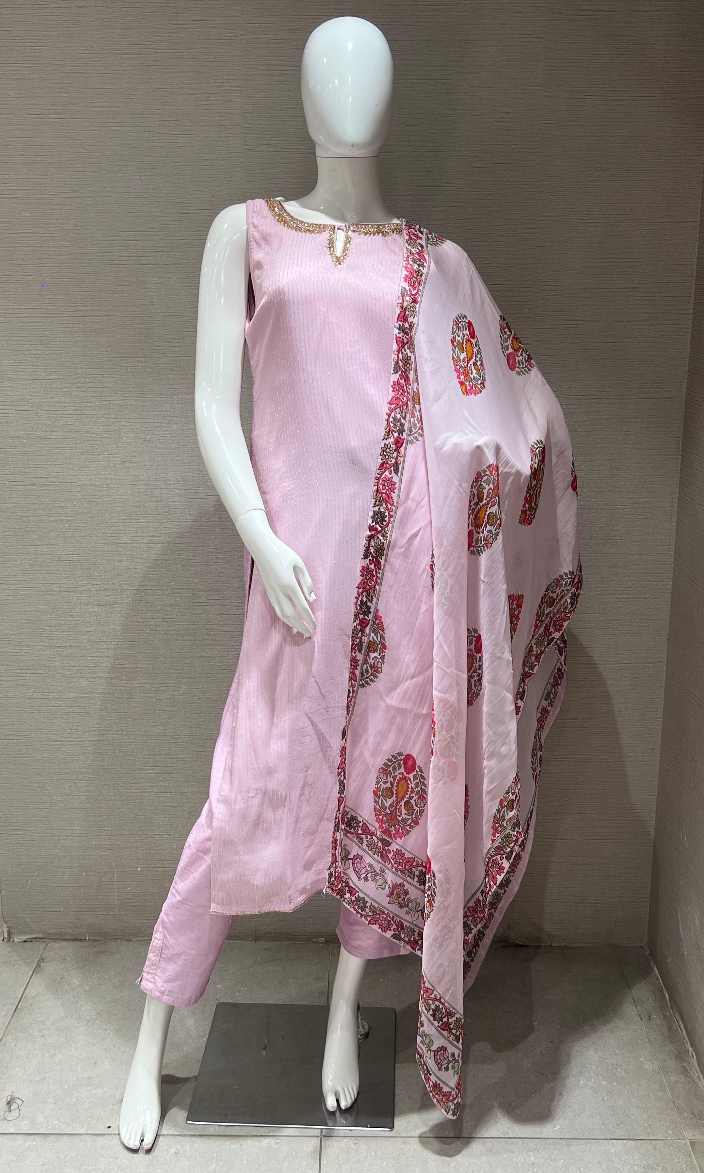 Baby pink kurta set