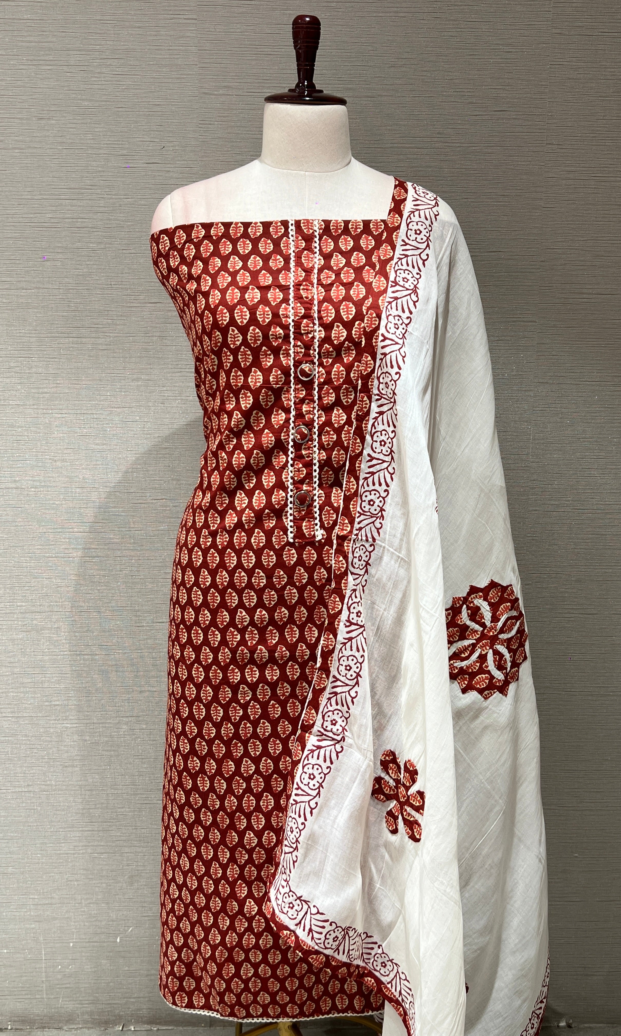 Rust orange dress material