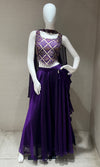 Purple palazzo set with corset blouse