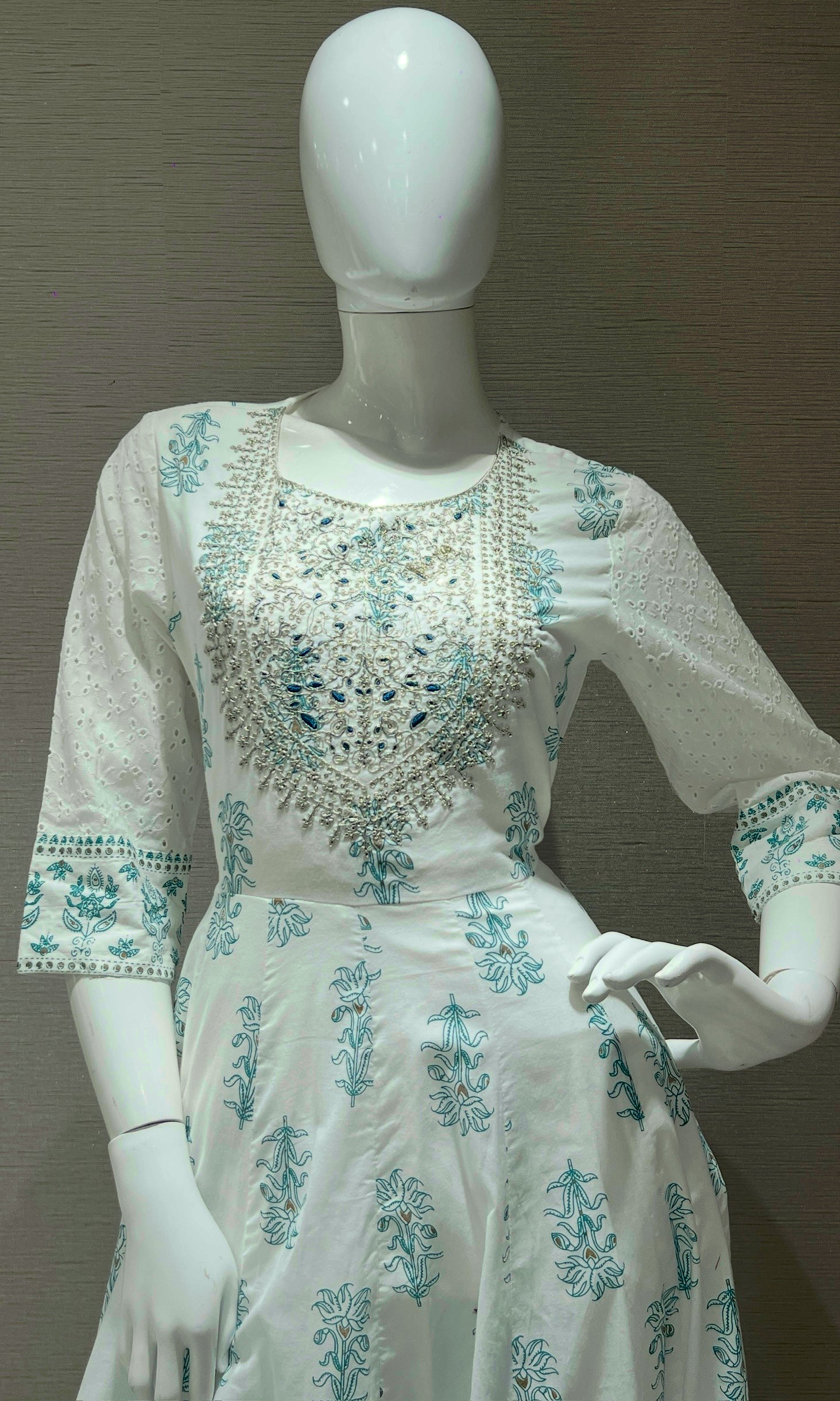 White Anarkali