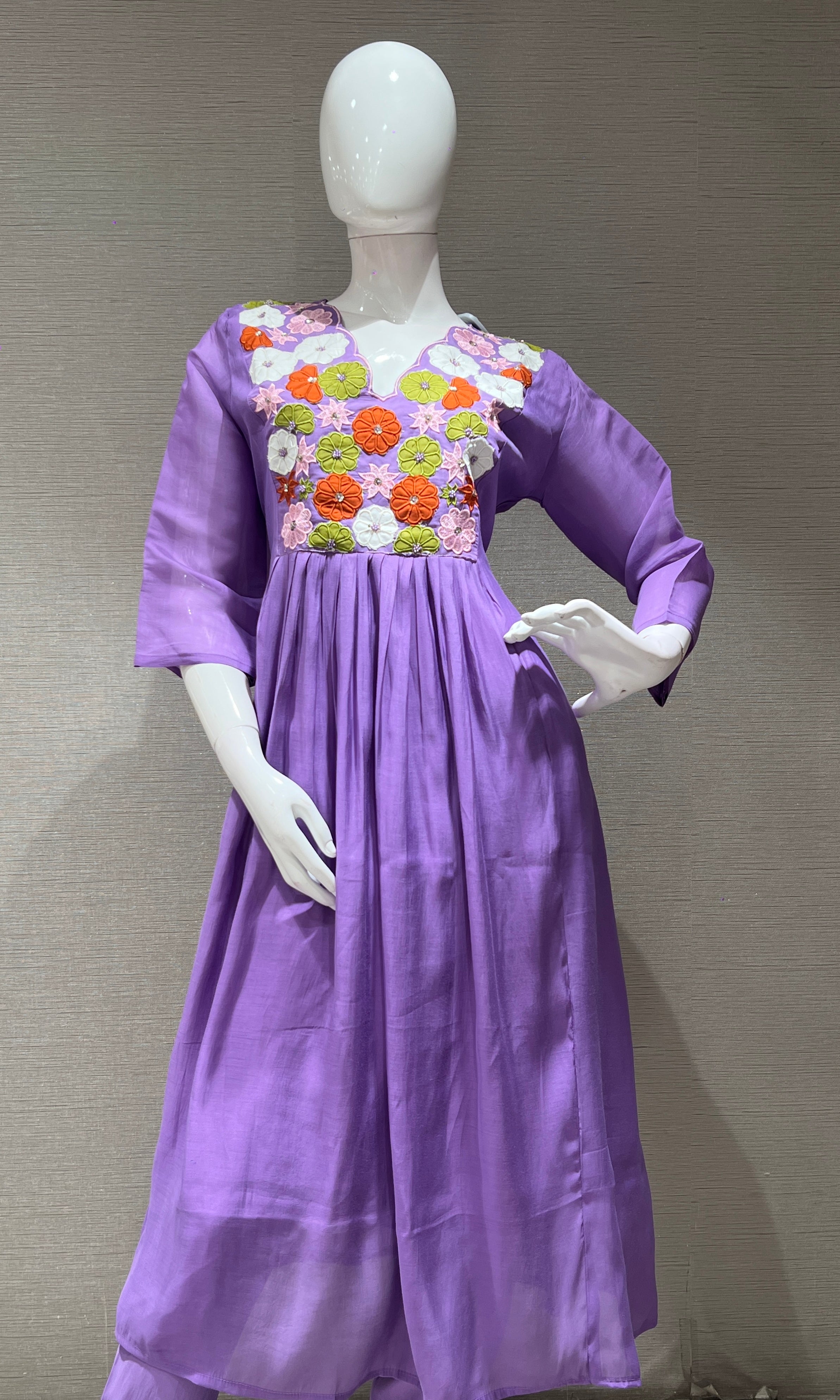 Purple Floral KURTA SET