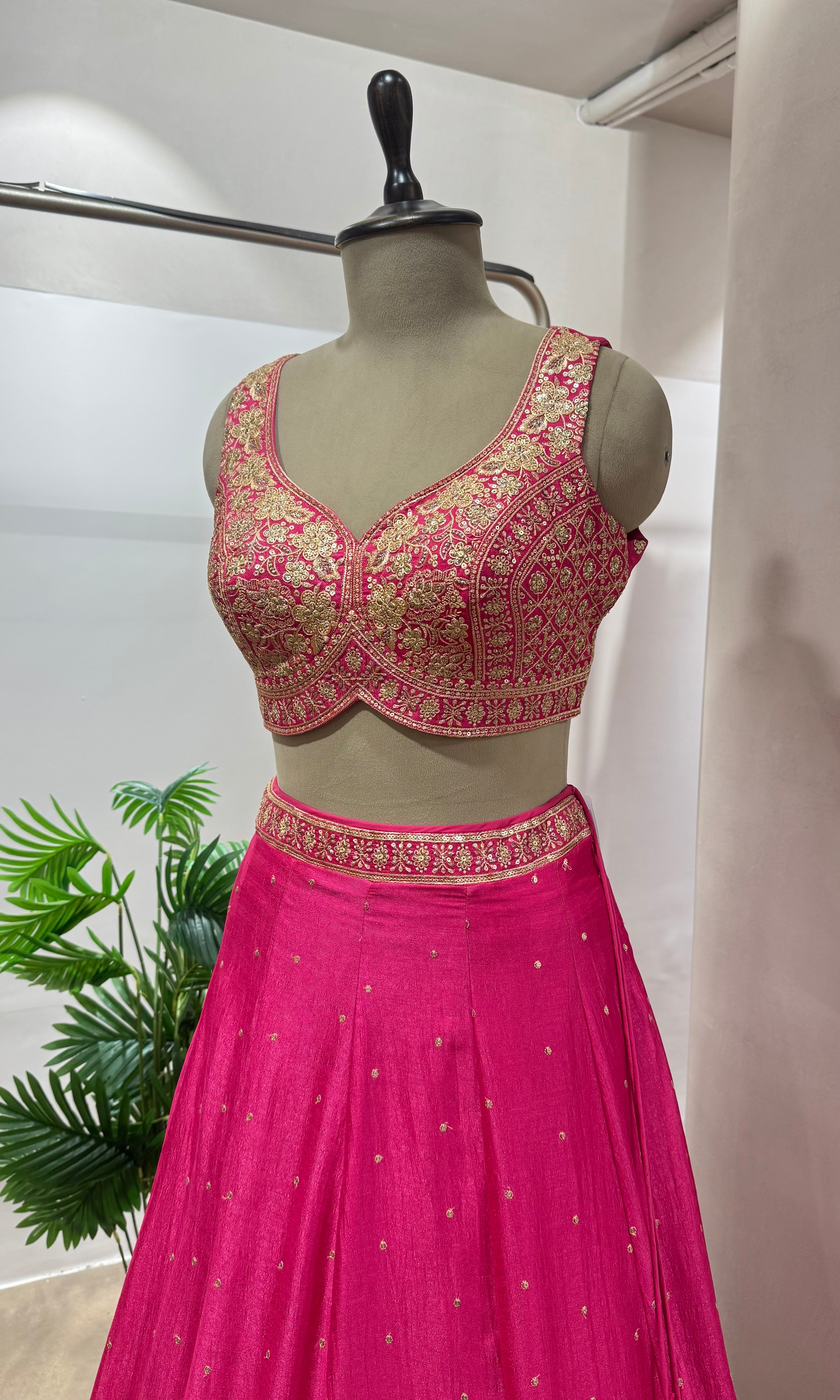 Pink EMBELLISHED LEHENGA WITH DUPATTA