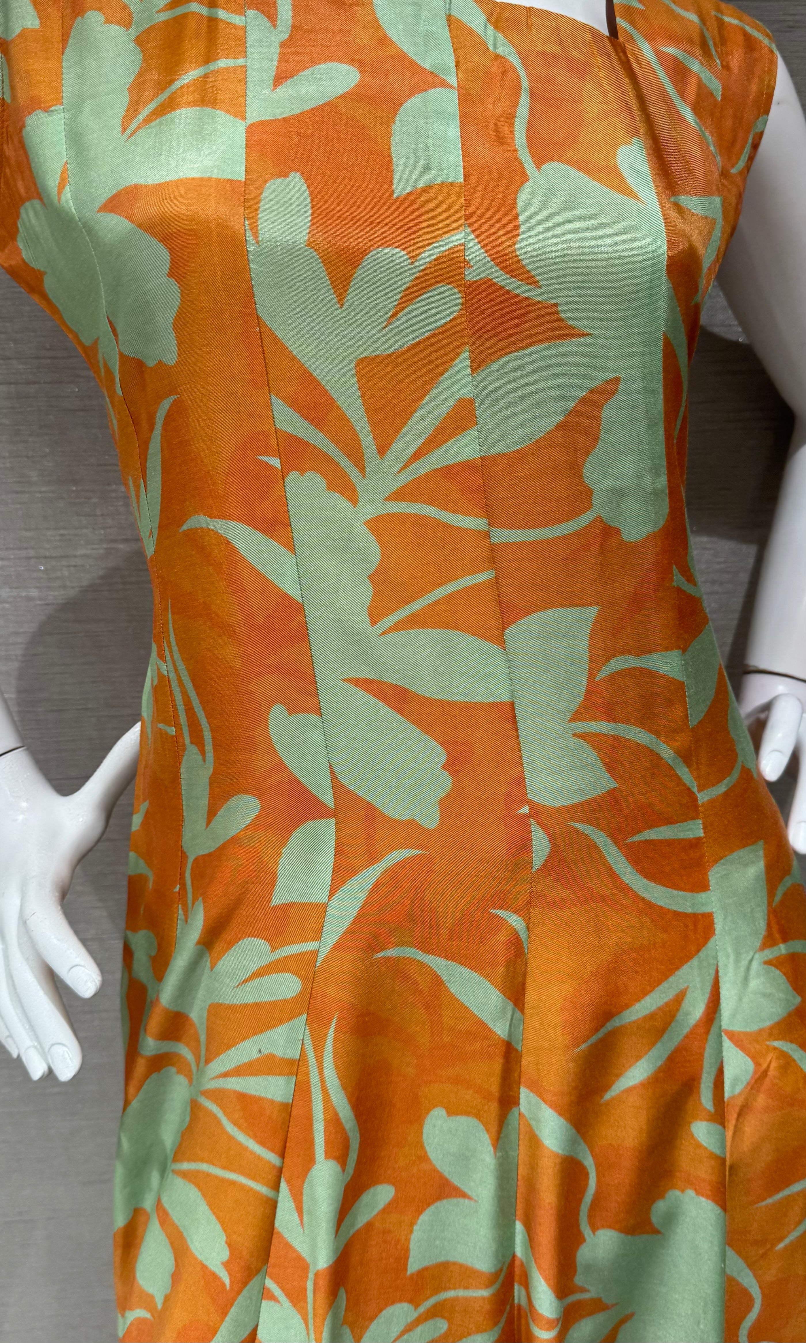 Rust Tropical Leaf Print kurti top