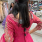 Pink shimmer anarkali Patiala style, long dress