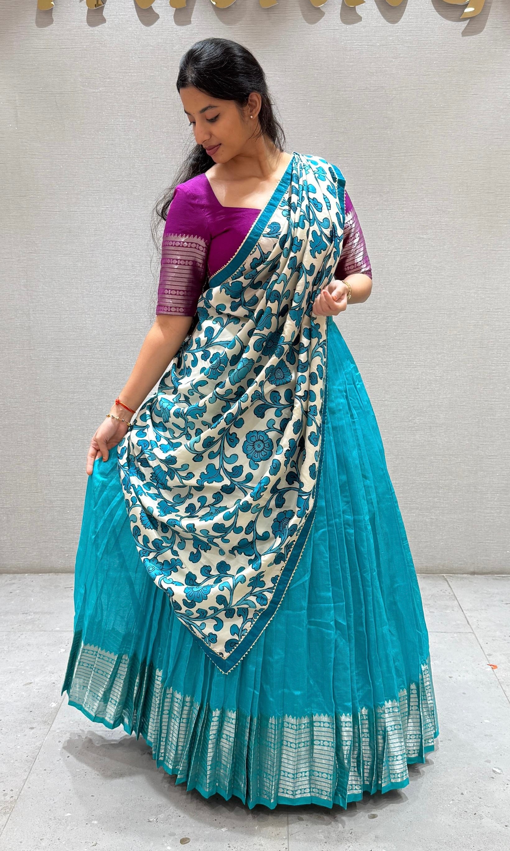 Rama blue Lehenga