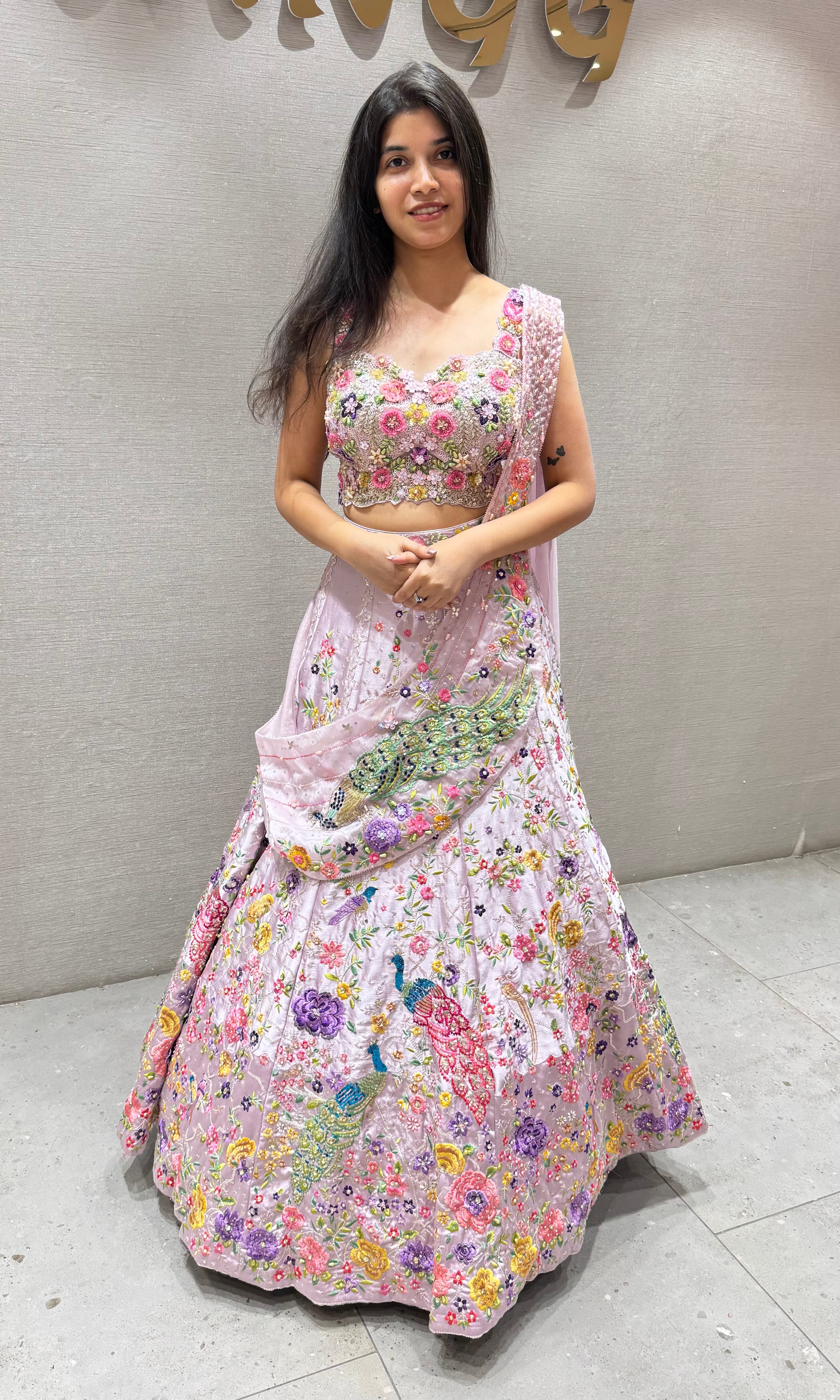 Lavender Floral MULTI COLOUR BRIDAL LEHENGA