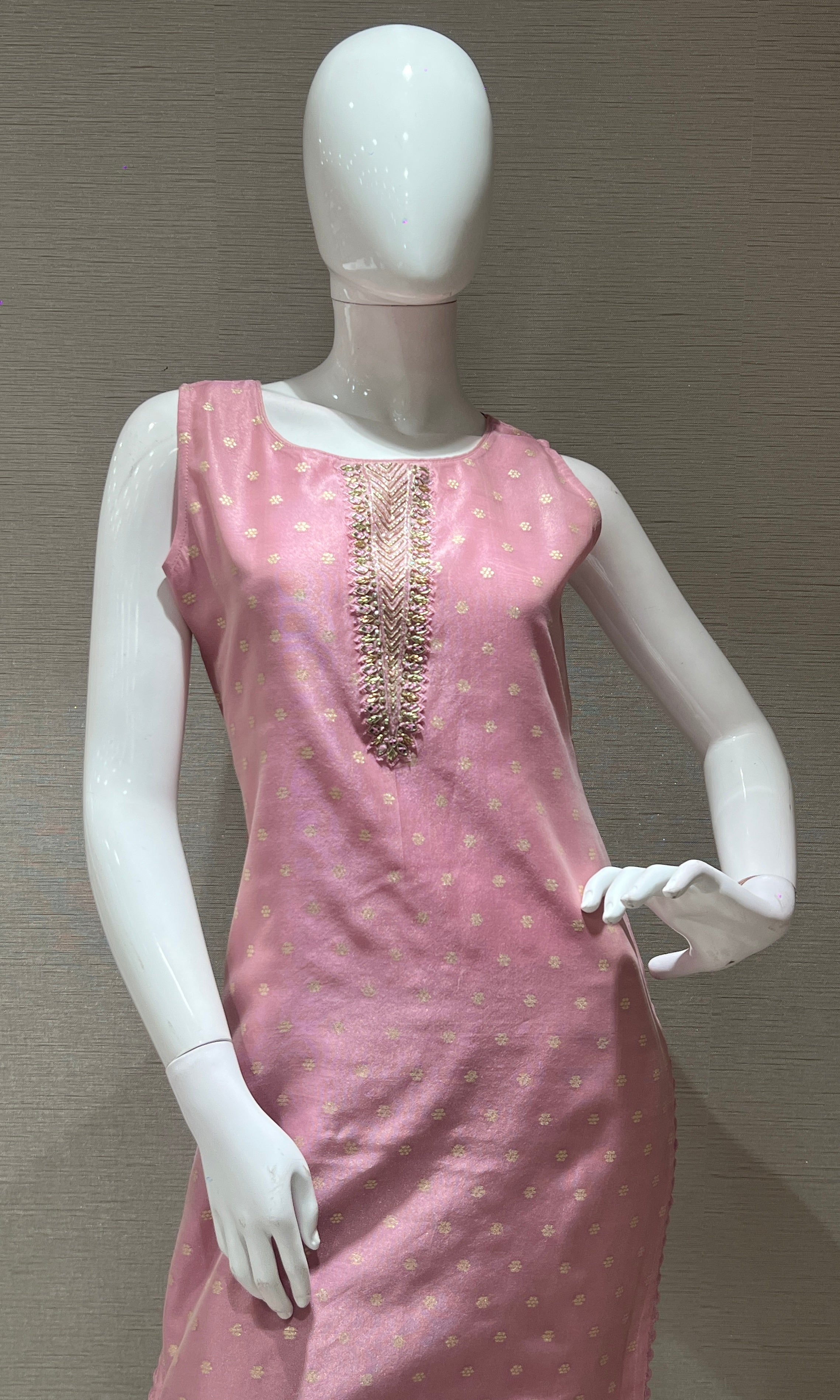 onion pink kurta set with floral printed dupatta