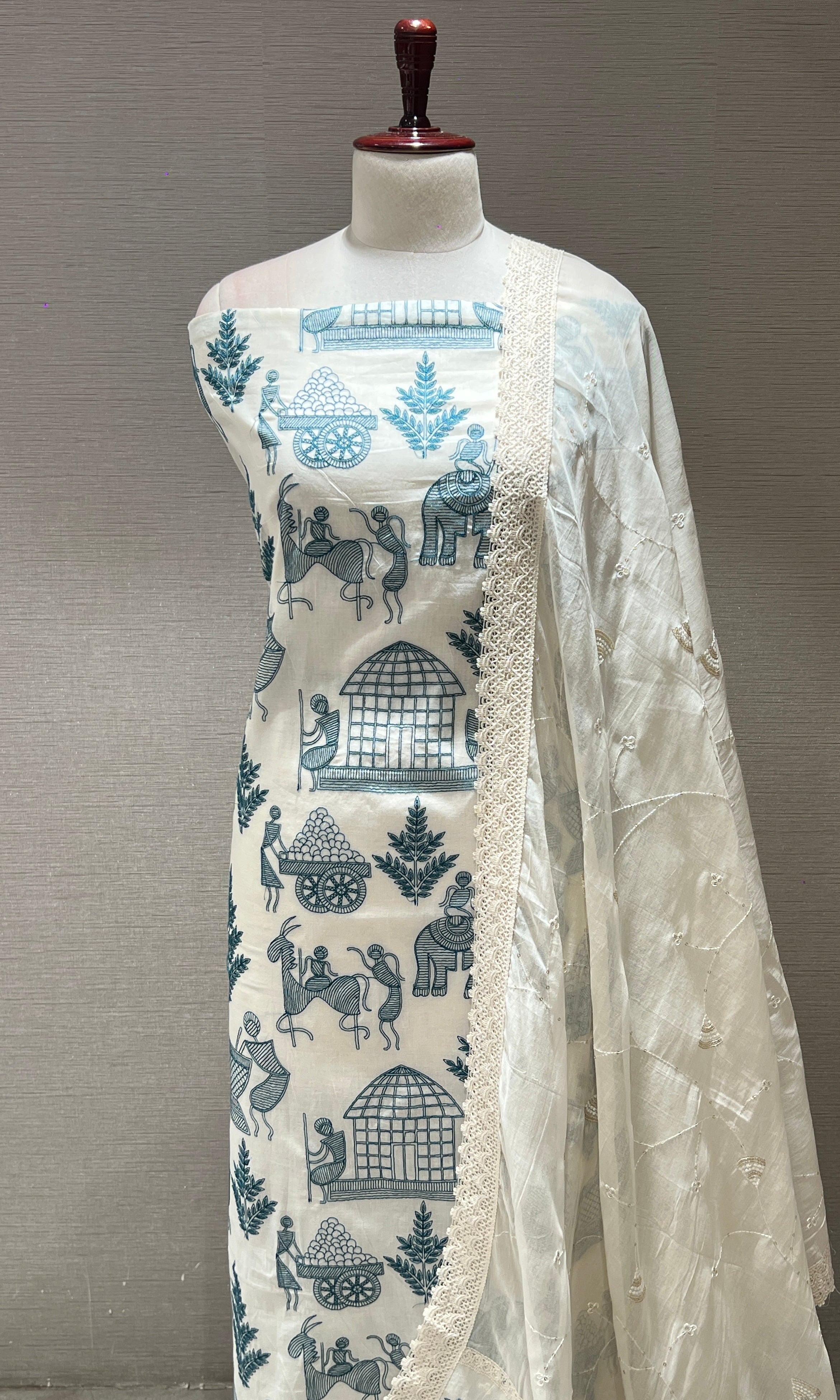 Blue dress material