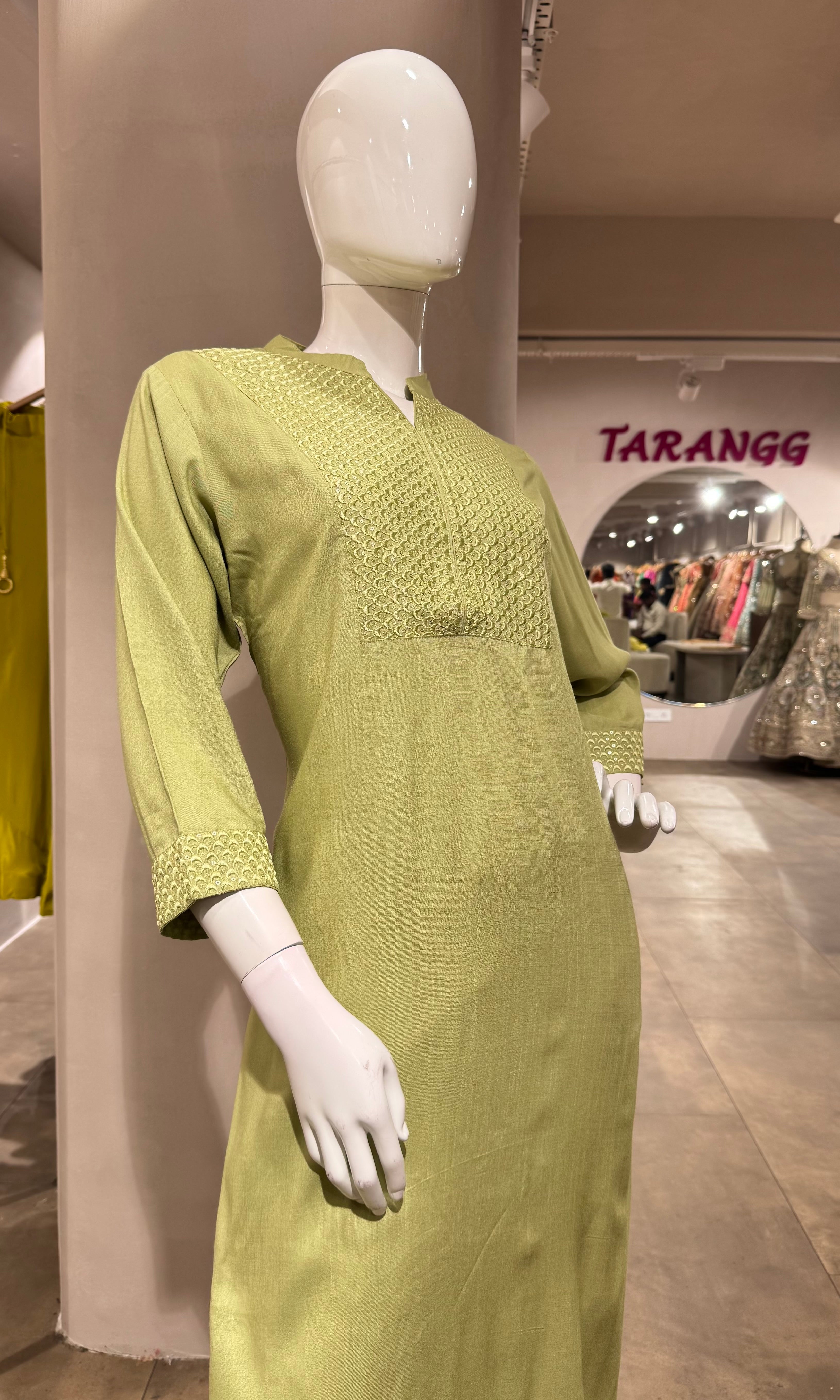 GREEN ETHNIC KURTI TOP