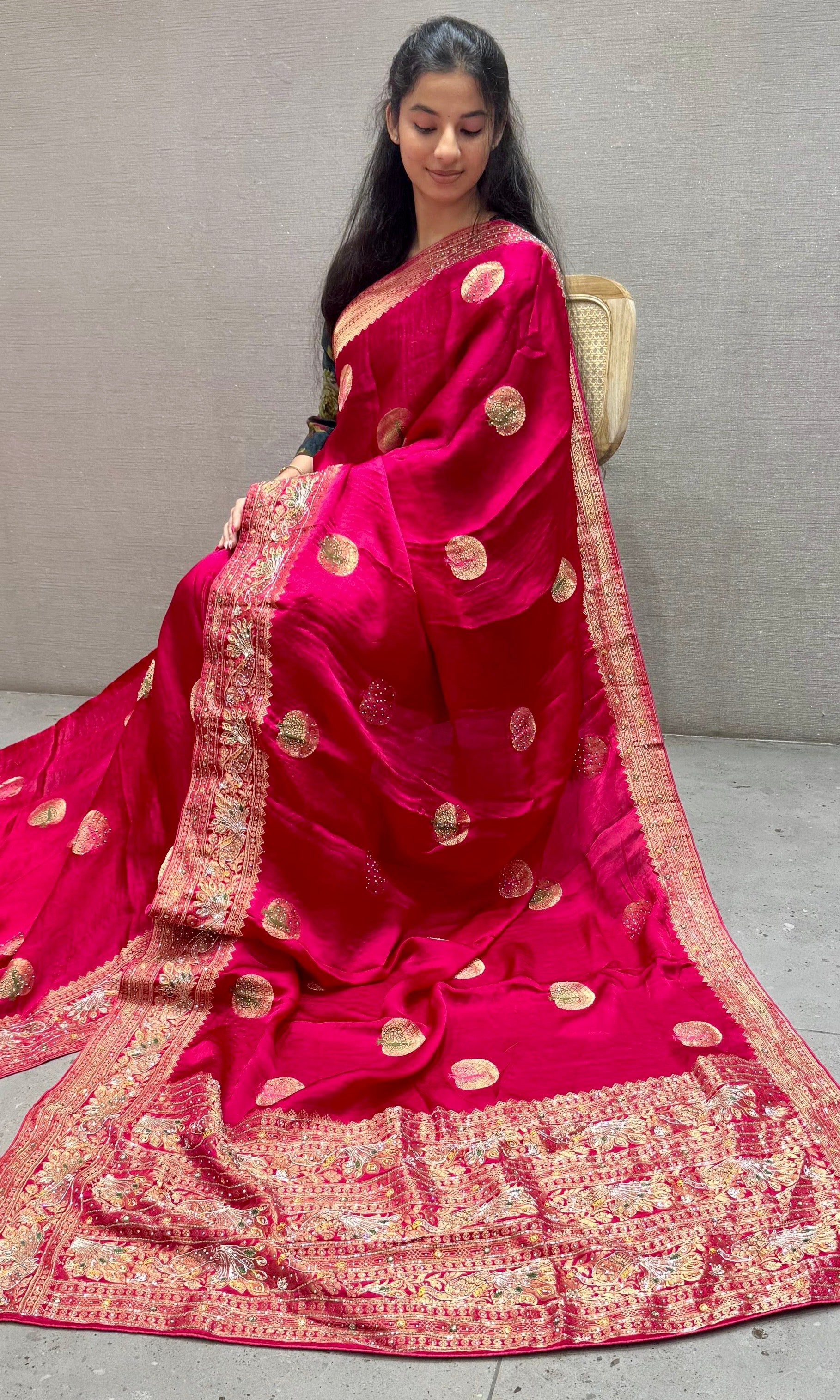Pink saree